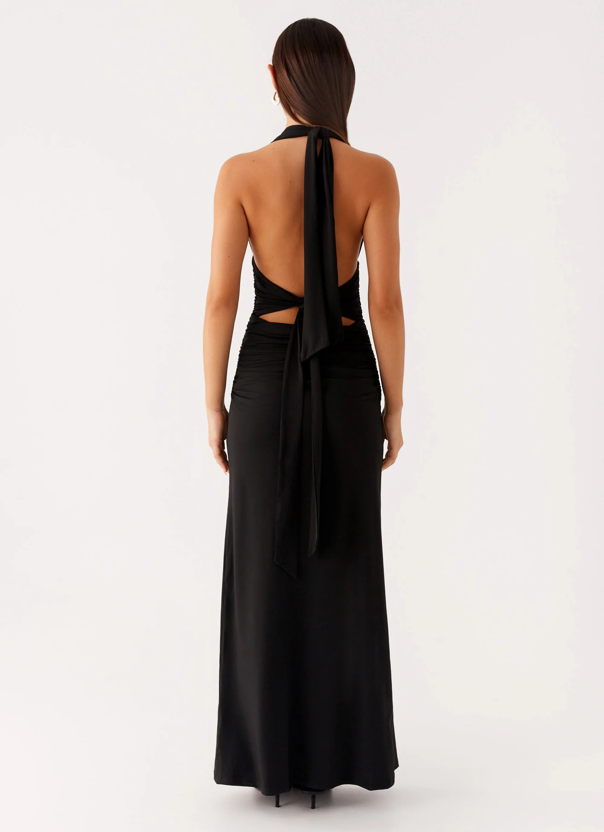 Adalie Halter Neck Midi Dress - Black - Image 4