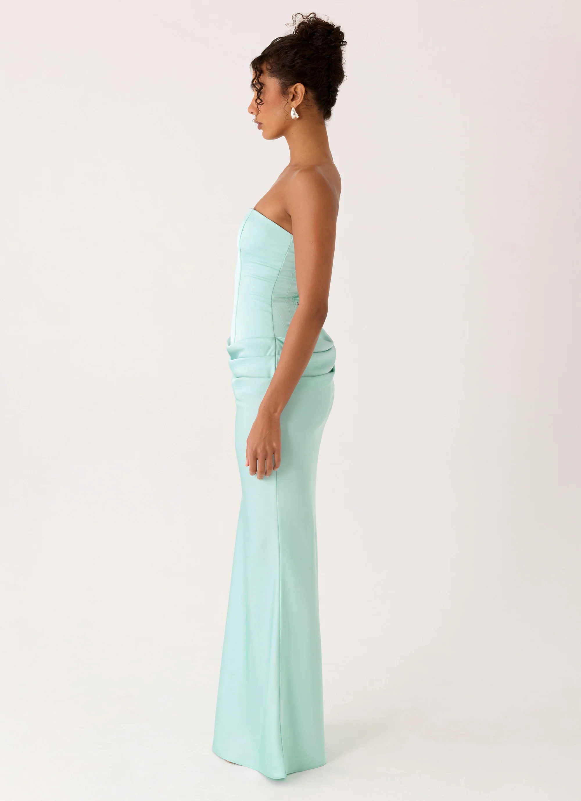 Adara Corset Maxi Dress - Aqua - Image 3
