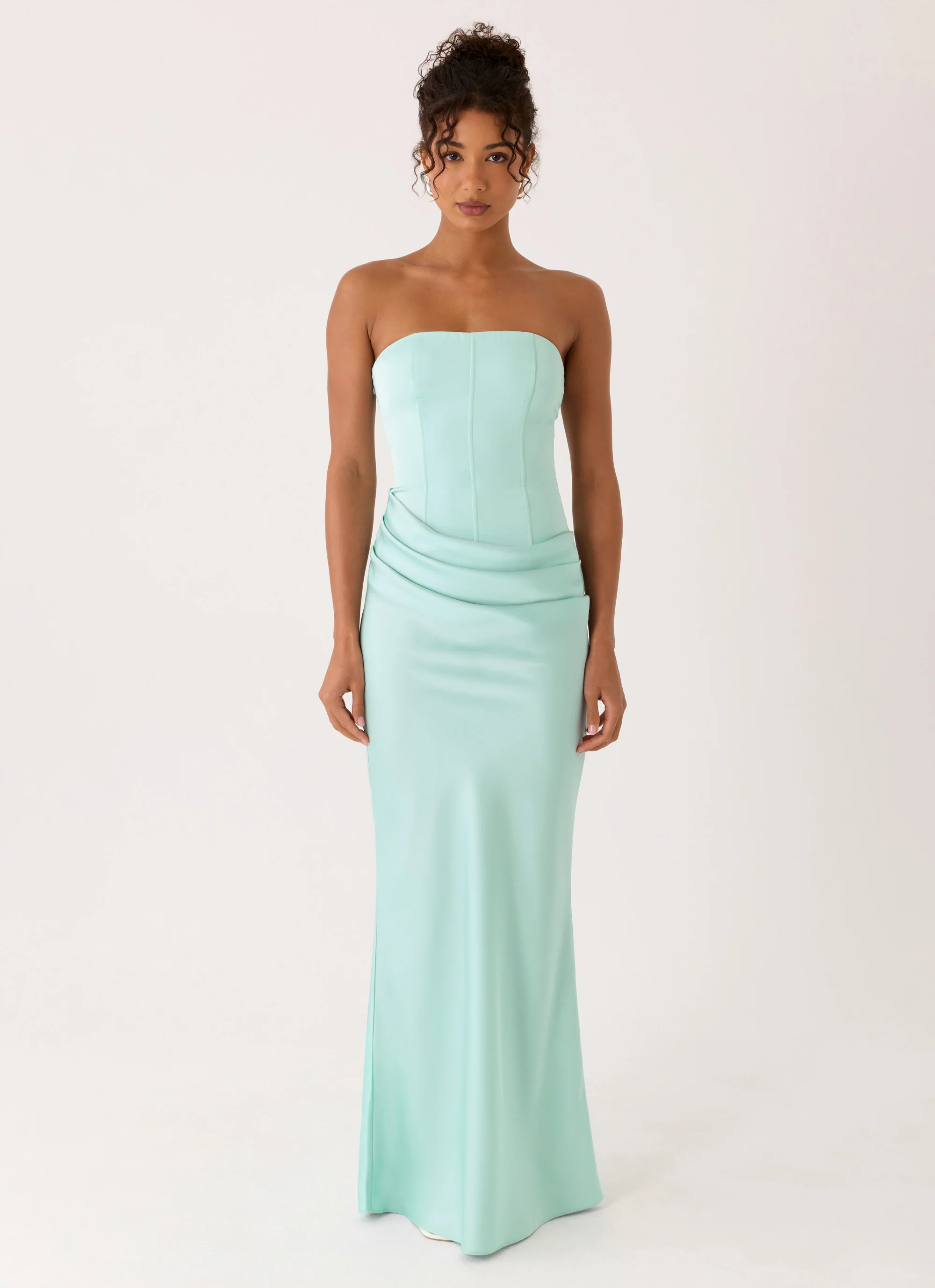 Adara Corset Maxi Dress - Aqua - Image 5