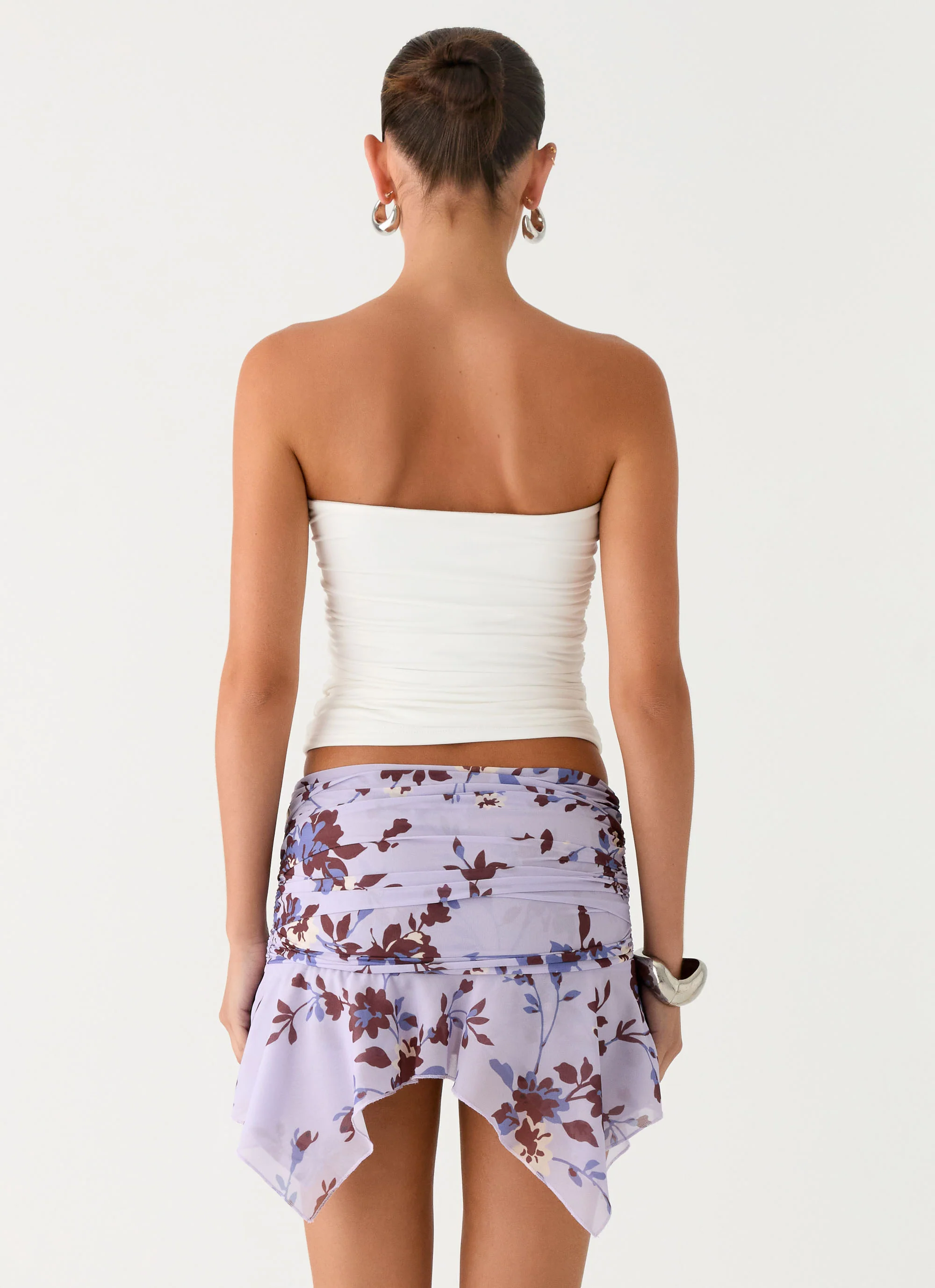 Altego Low Rise Hanky Mini Skirt - Antique Lilac Floral - Image 4