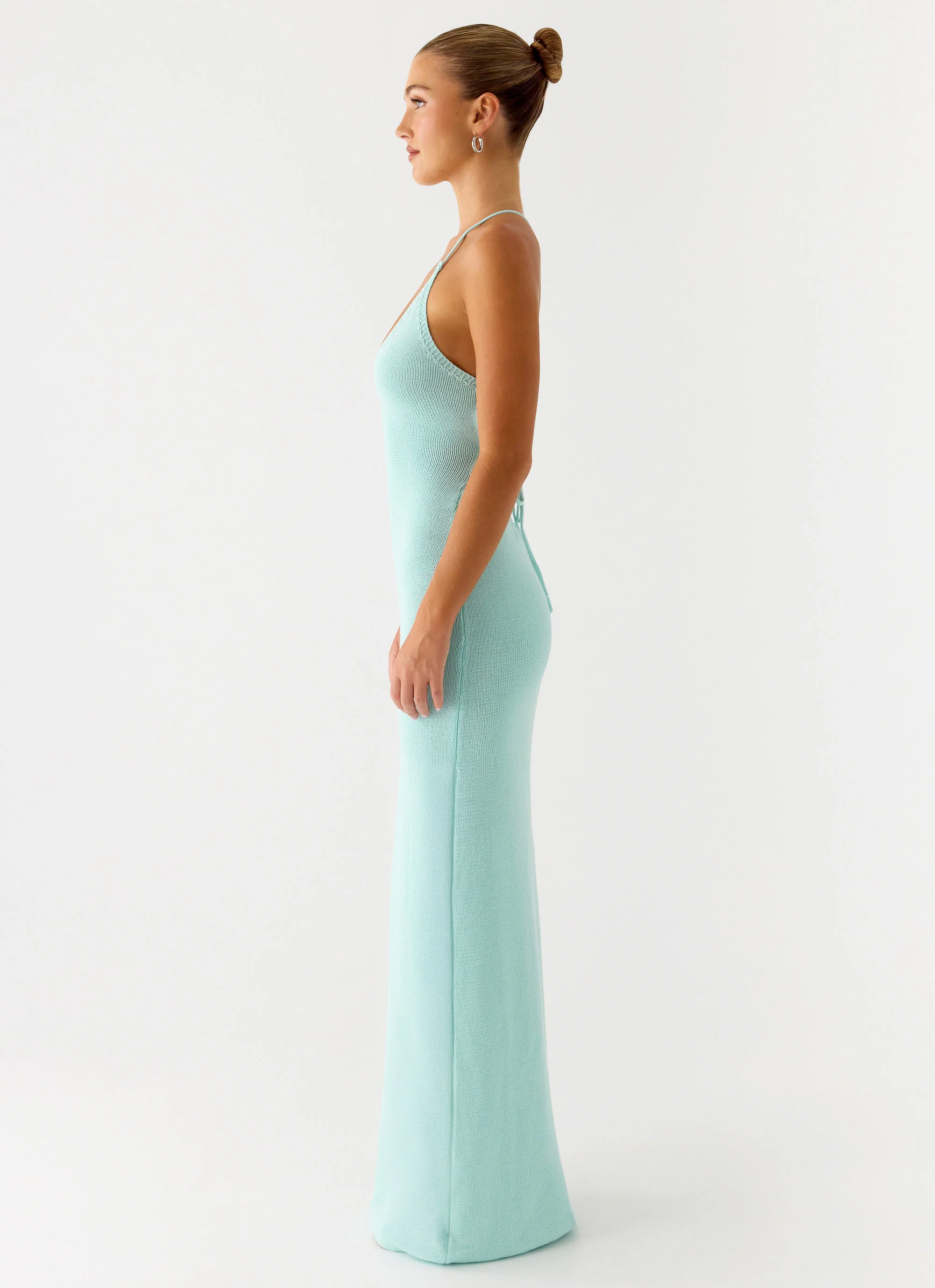 Amaya Knit Maxi Dress - Aqua - Image 2