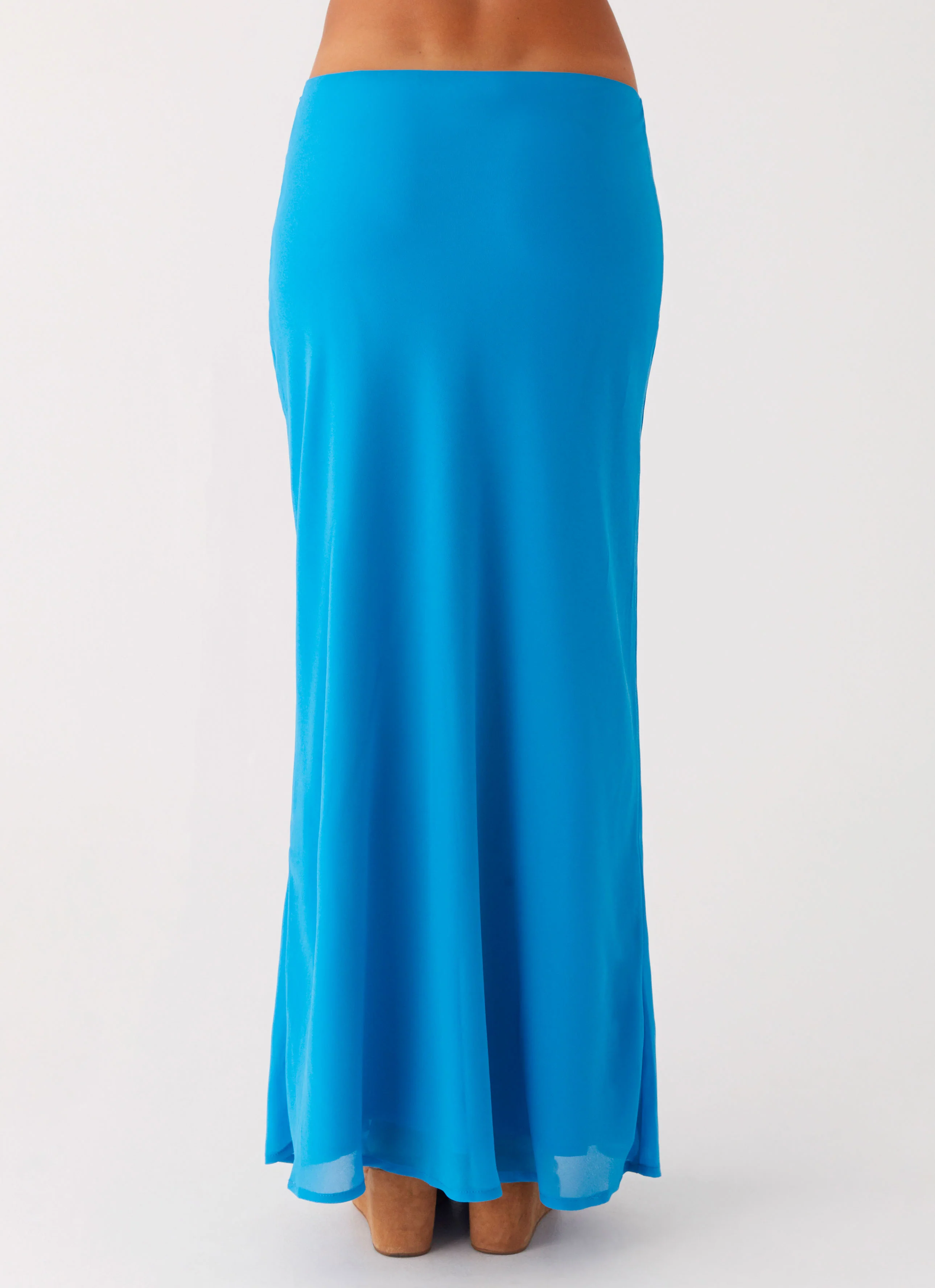 Another Life Chiffon Maxi Skirt - Turquoise - Image 4