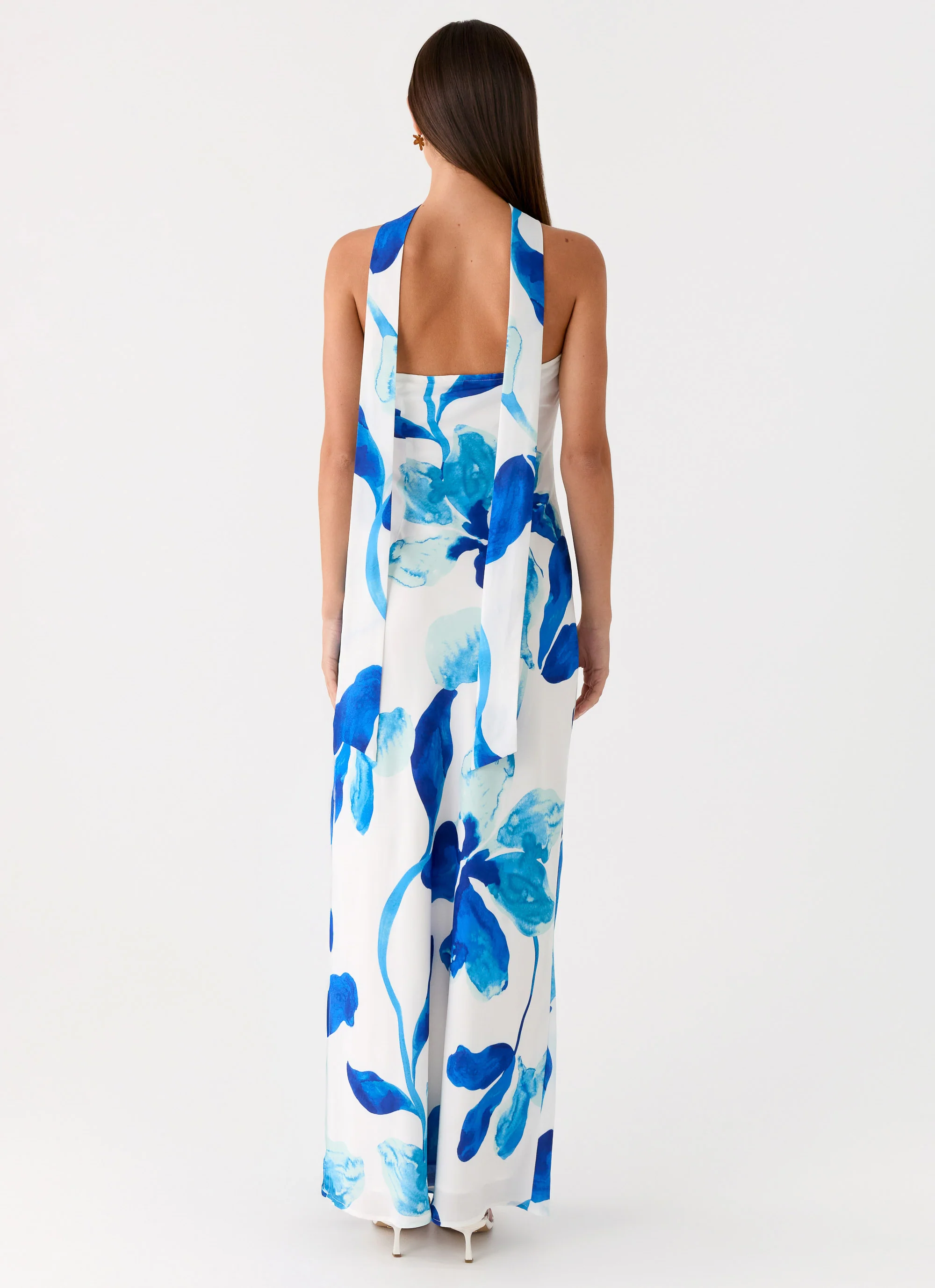 Ashelle Chiffon Maxi Dress - Cerulean Bloom - Image 3