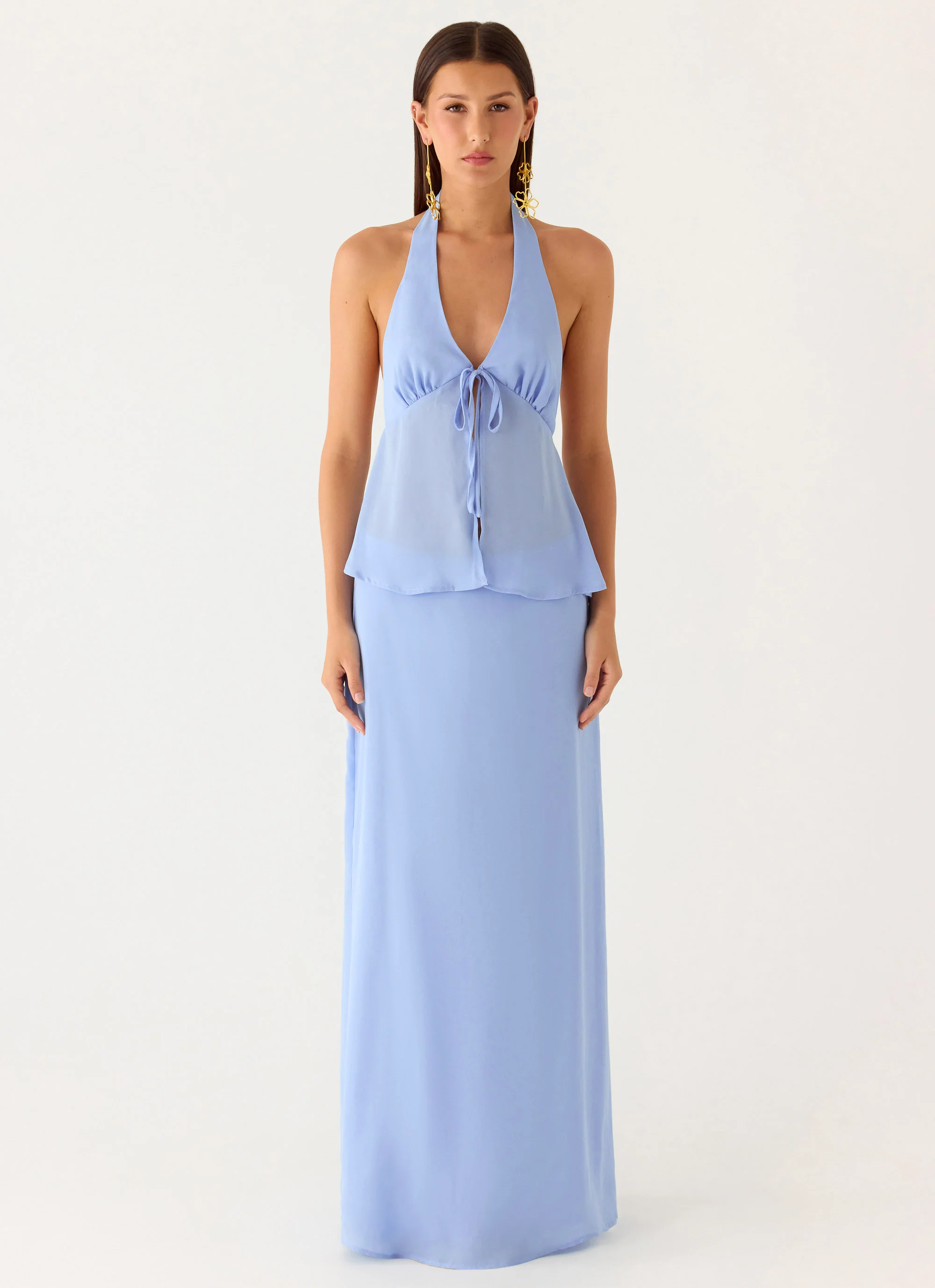Ashlea Tie Front Top - Periwinkle - Image 8