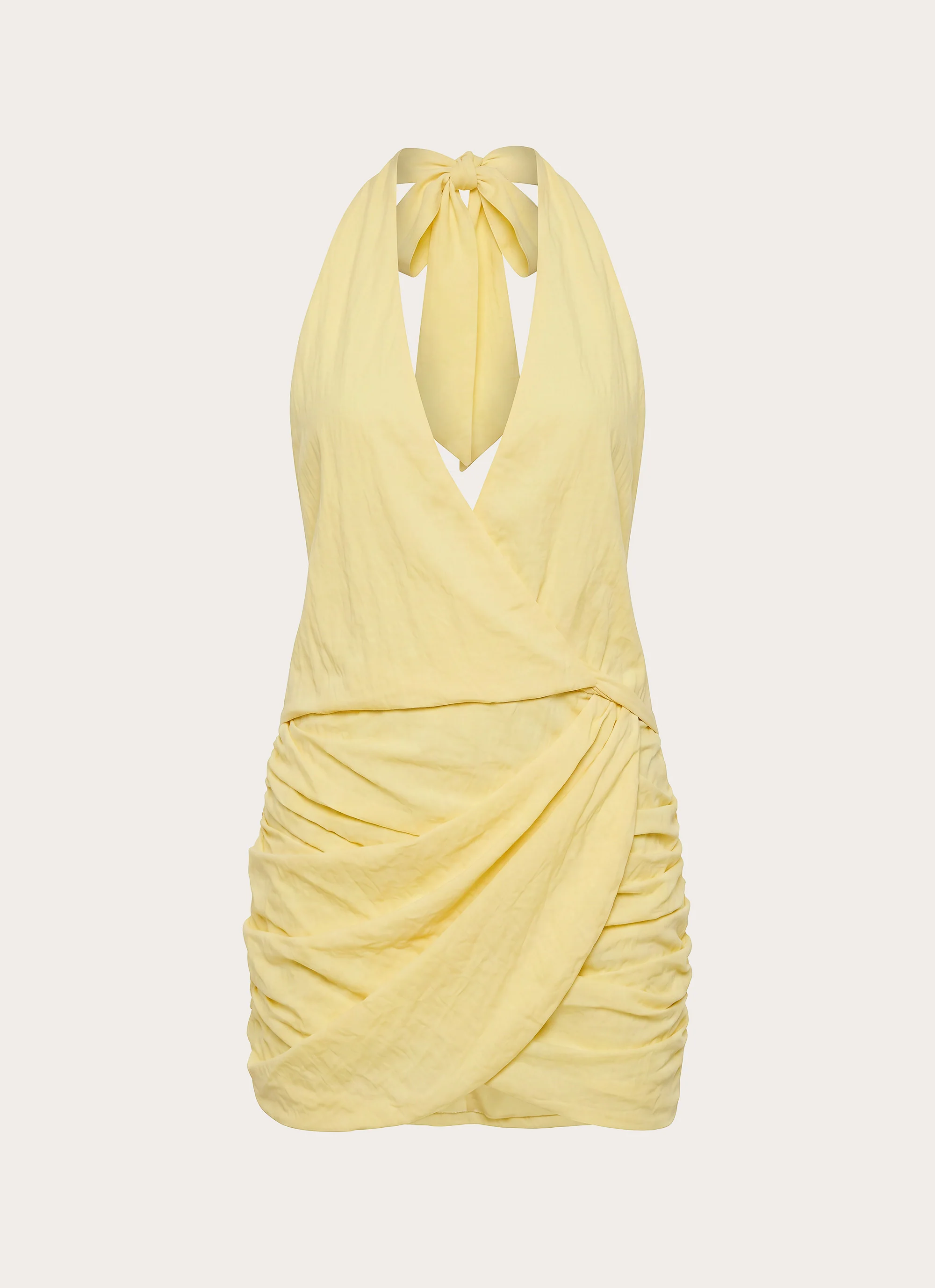 Asla Halter Mini Dress - Bright Lemon - Image 4