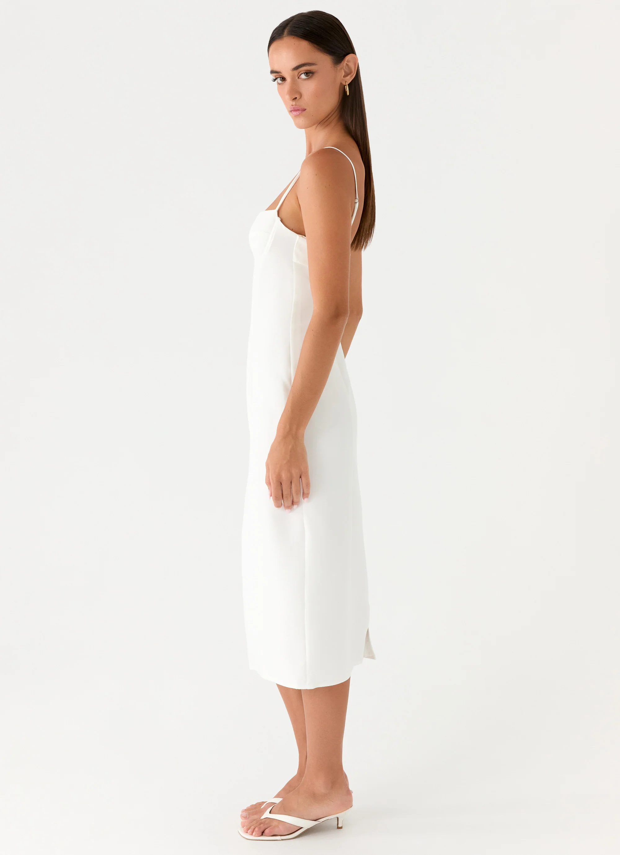Asling Bustier Midi Dress - White - Image 2