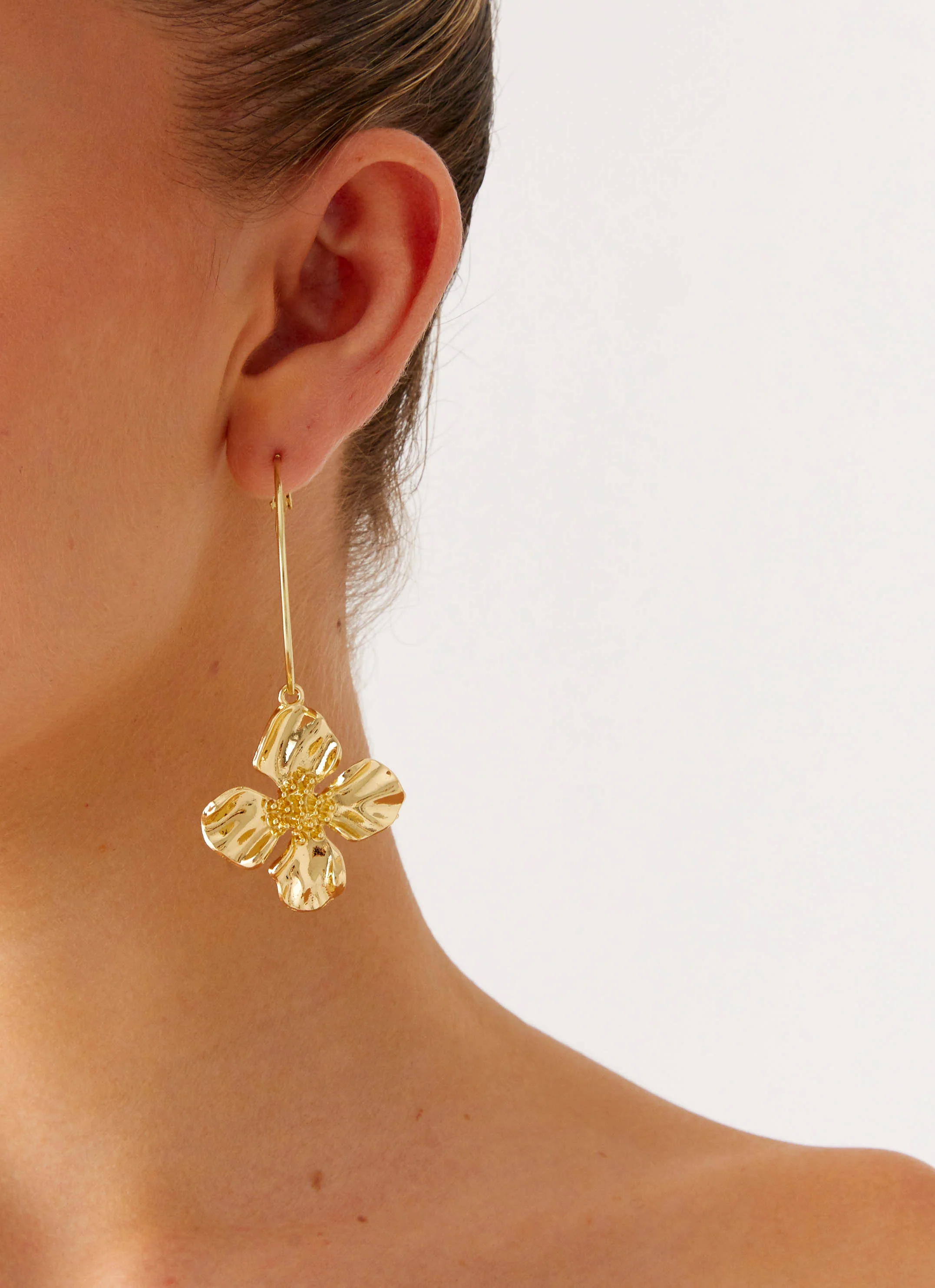 Aulora Flower Earrings - Gold - Image 2