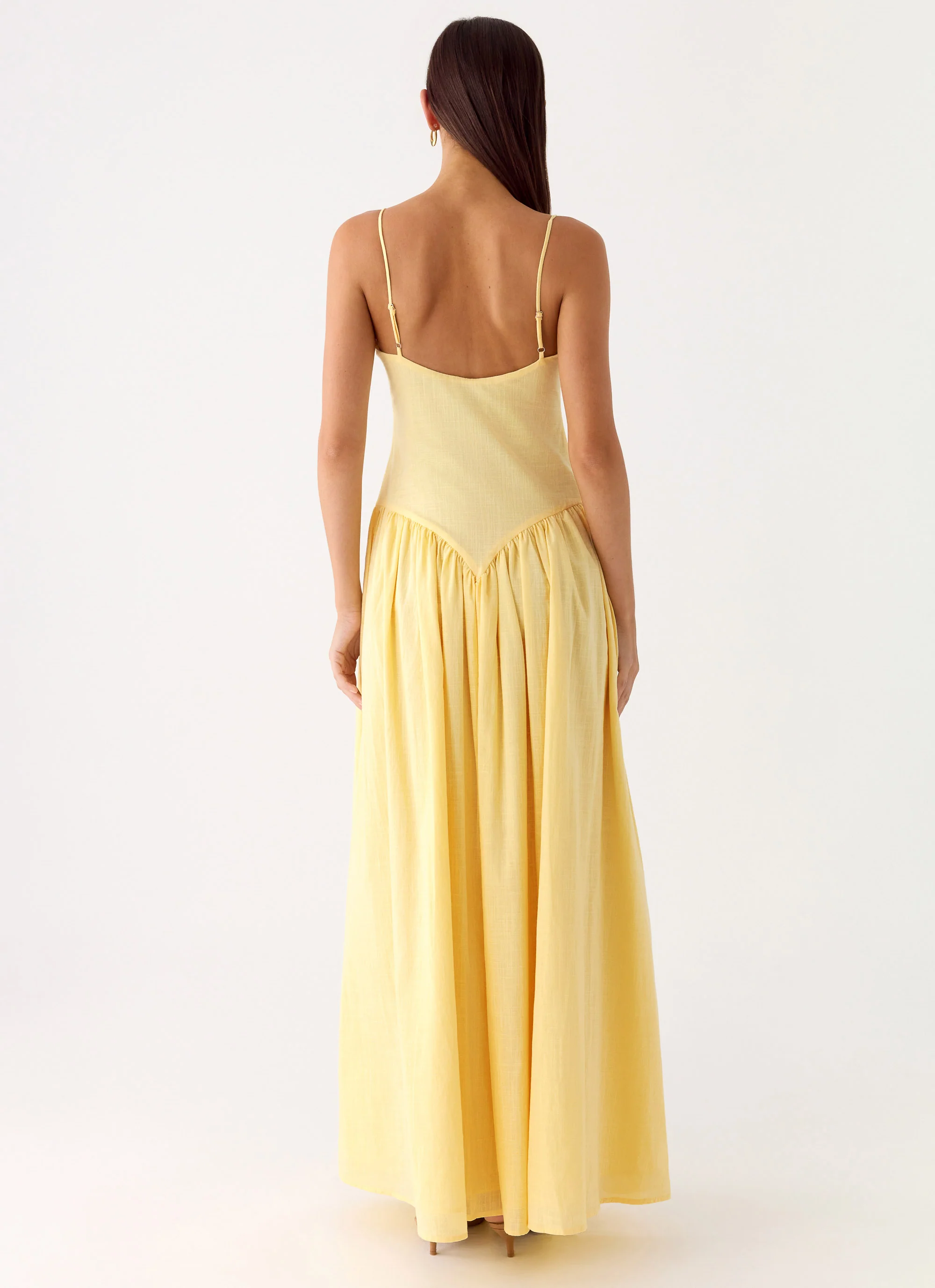 Aura Linen Maxi Dress - Lemon - Image 3