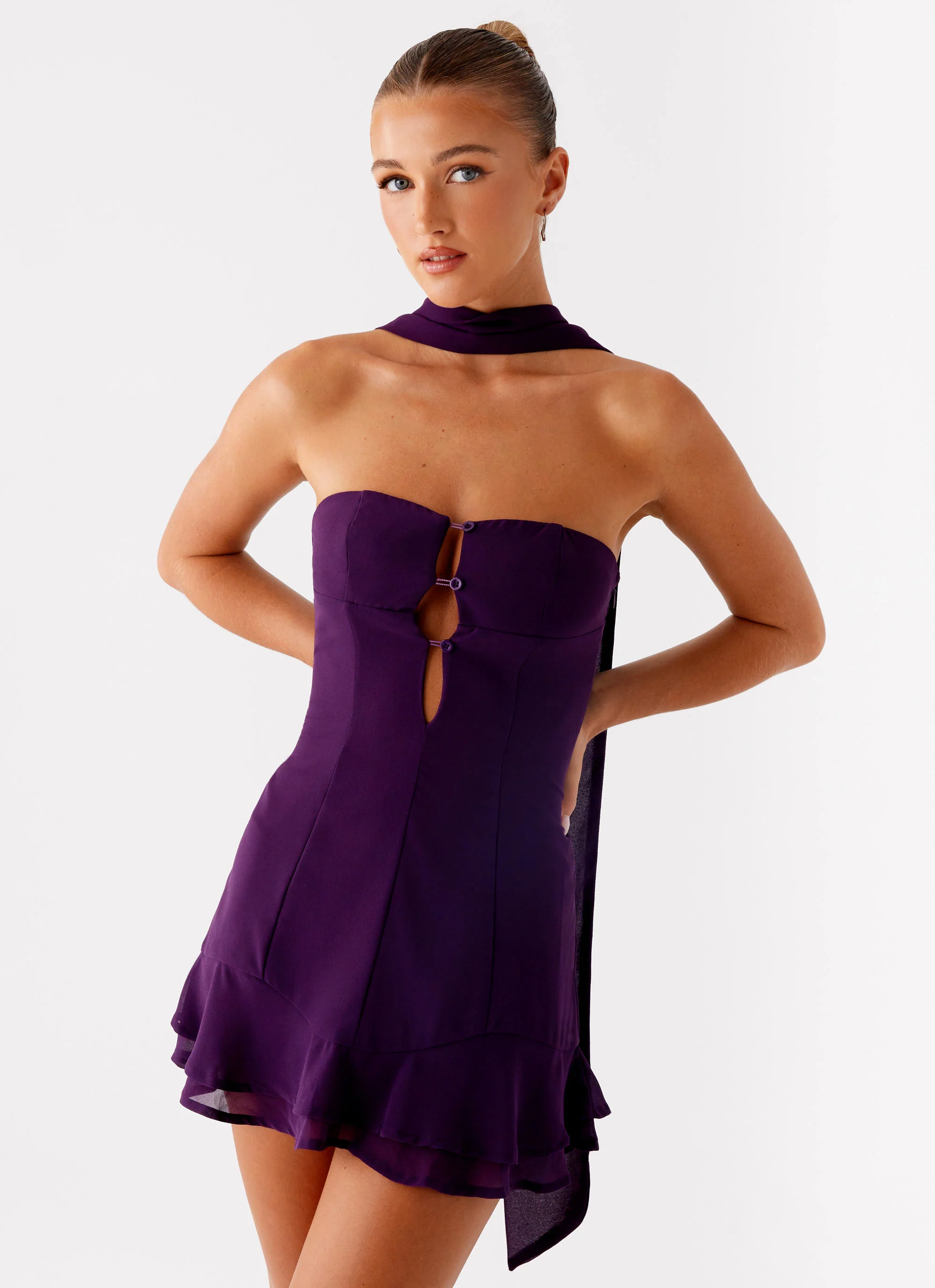 Avenue Mini Dress - Plum - Image 5