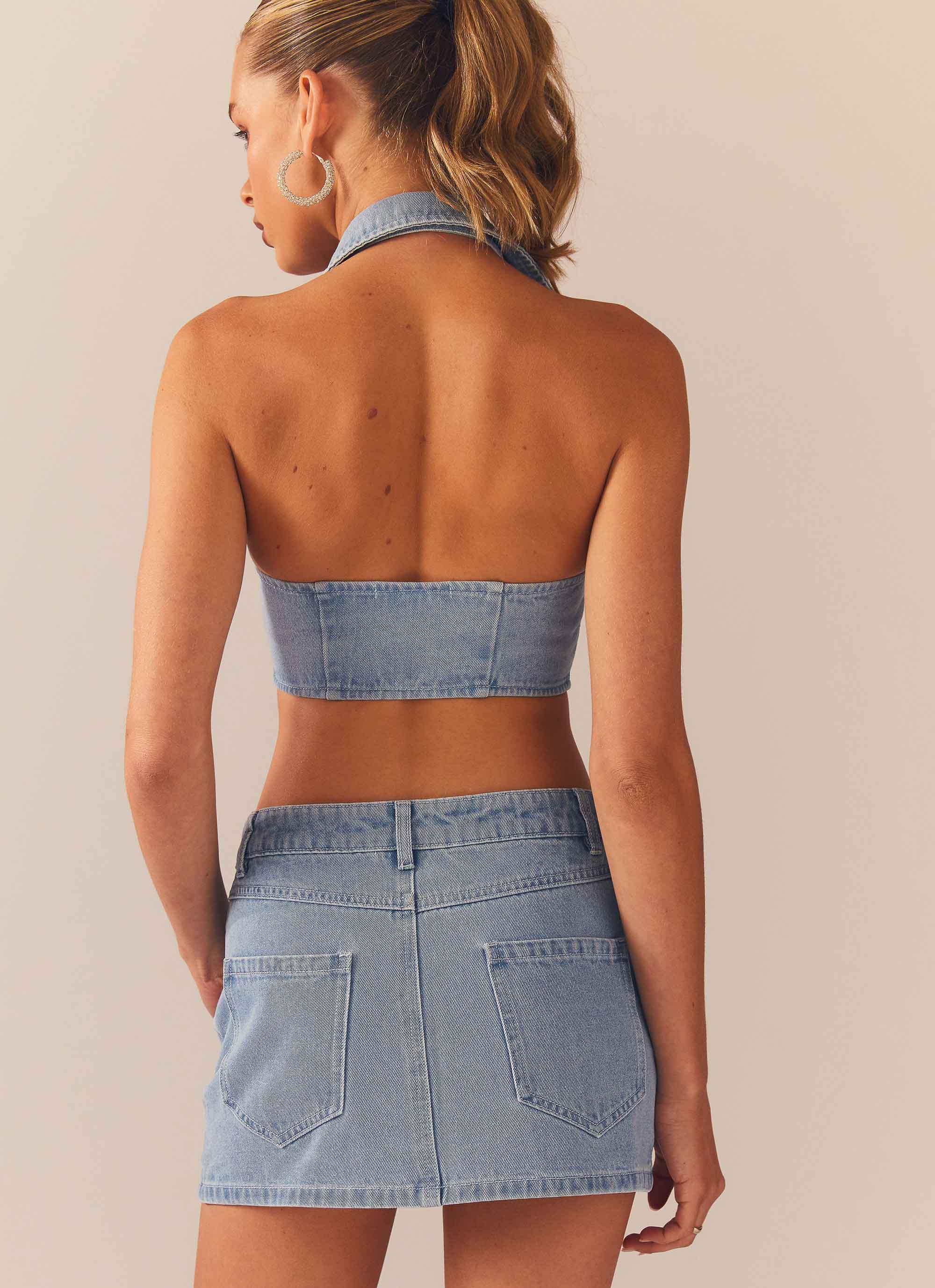 Backstage Pass Denim Vest top - Subdued Blue - Image 3