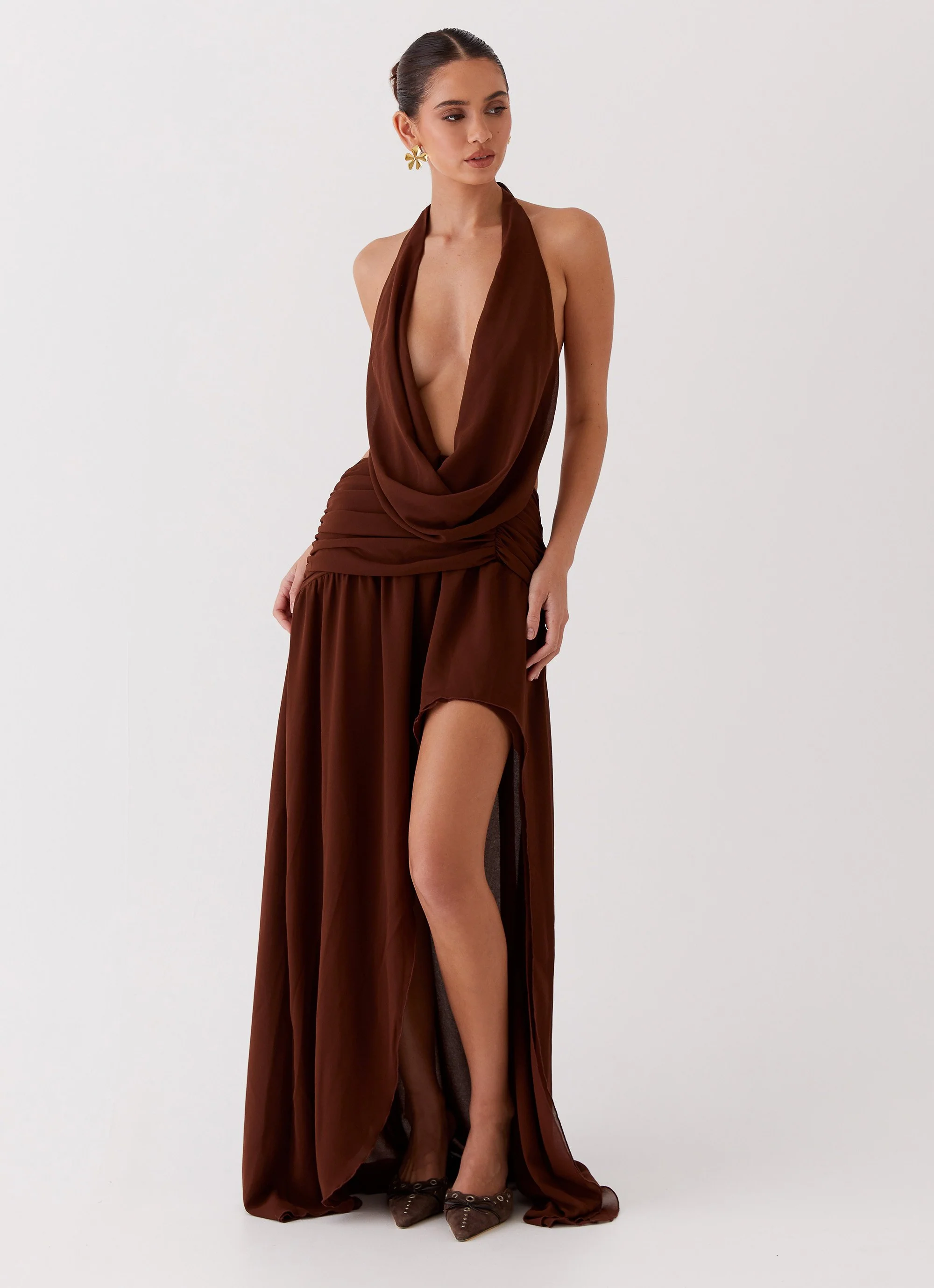 Blake Rose Maxi Dress - Brown - Image 5
