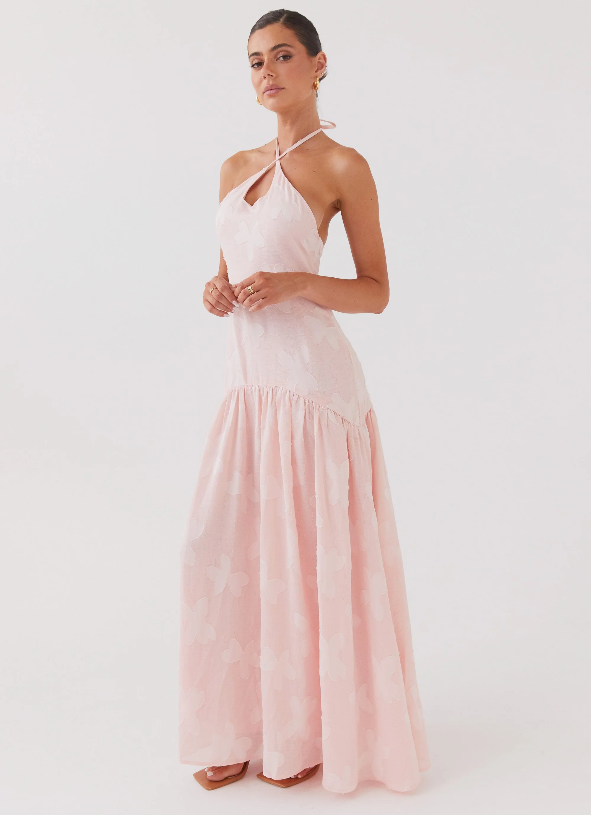 Blushed Cross Neckline Maxi Dress - Pink Petal - Image 2