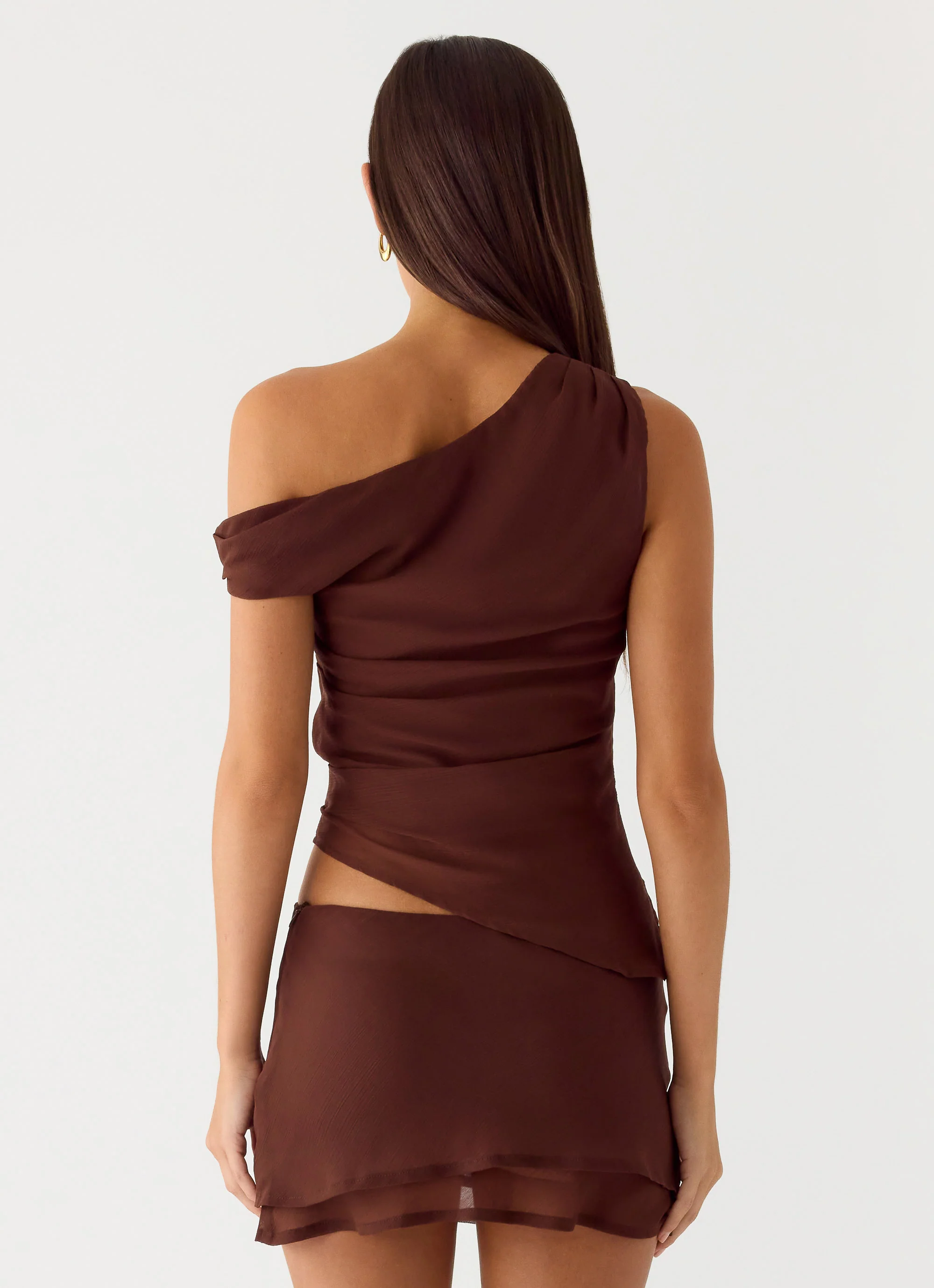 Caleb Mini Skirt - Chocolate - Image 3