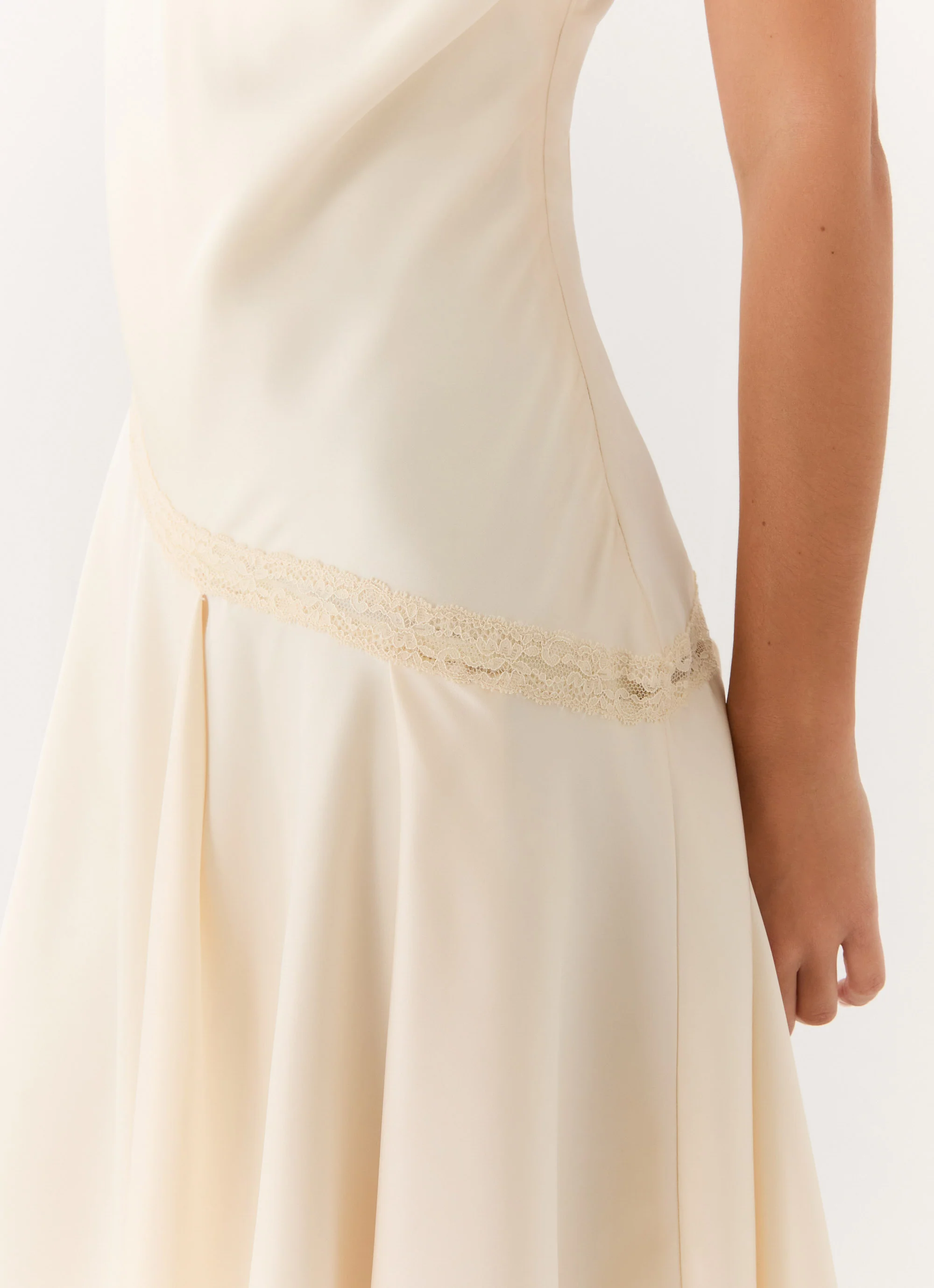 Cleosa Asymmetrical Midi Dress - Ivory - Image 6
