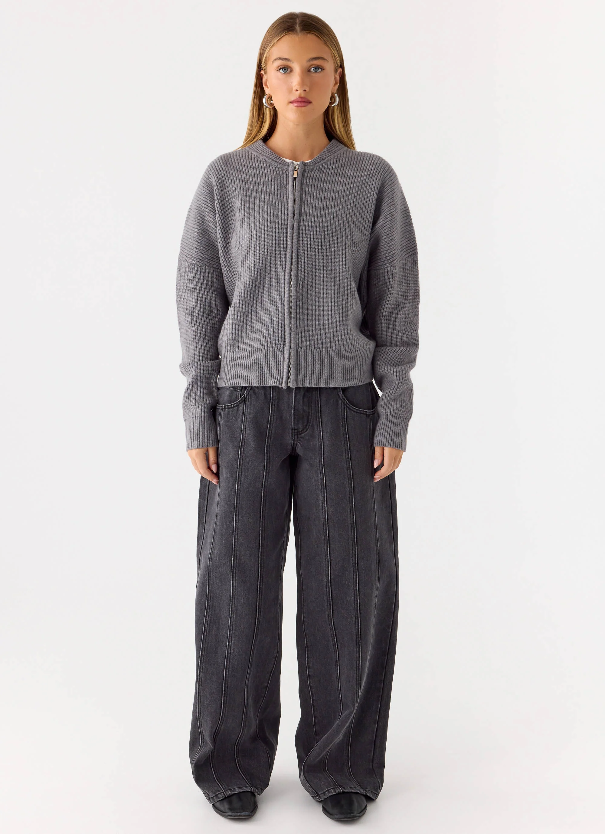 Codi Zip Jumper - Charcoal - Image 4