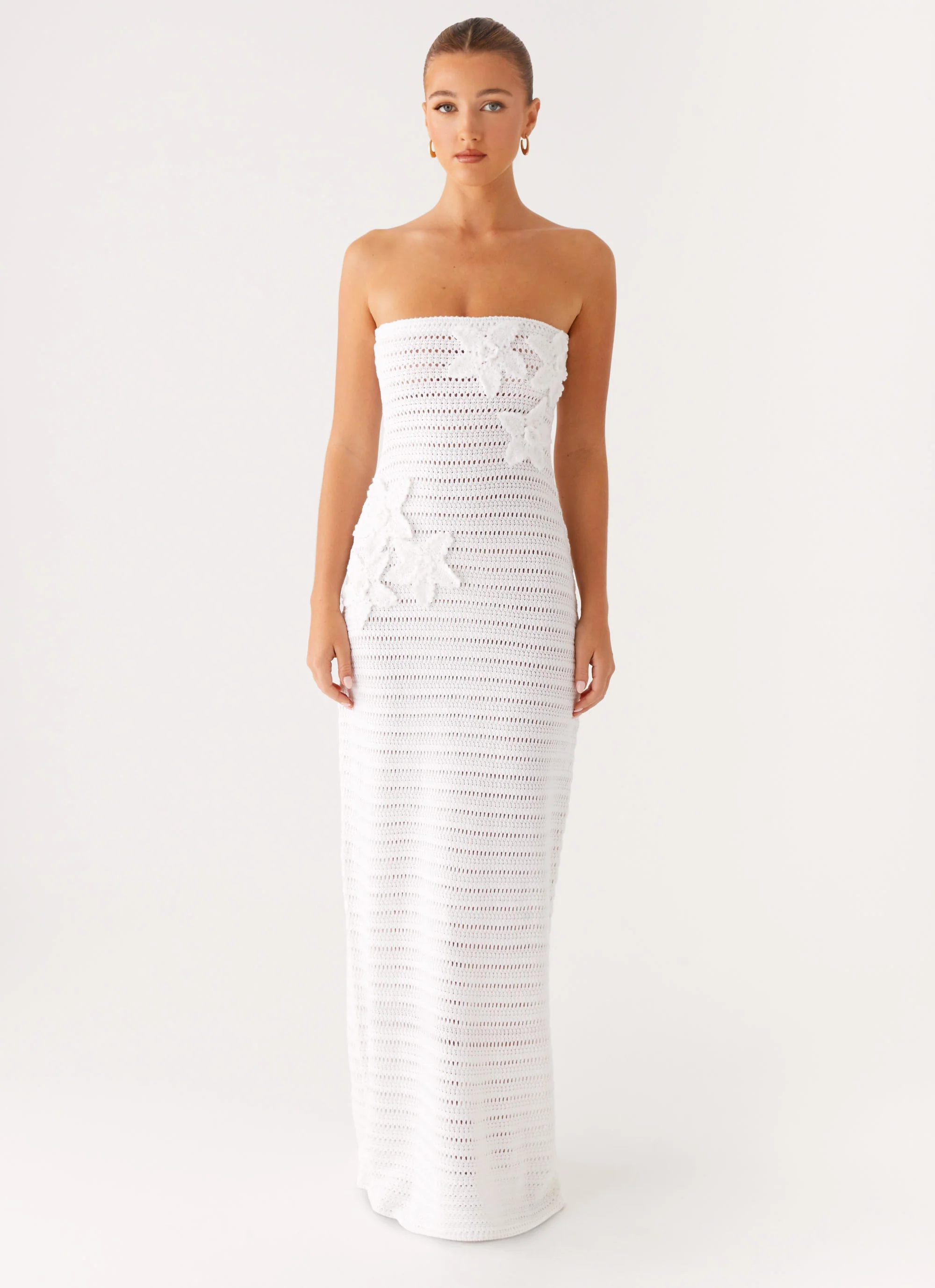 Diaz Crochet Maxi Dress - White - Image 3