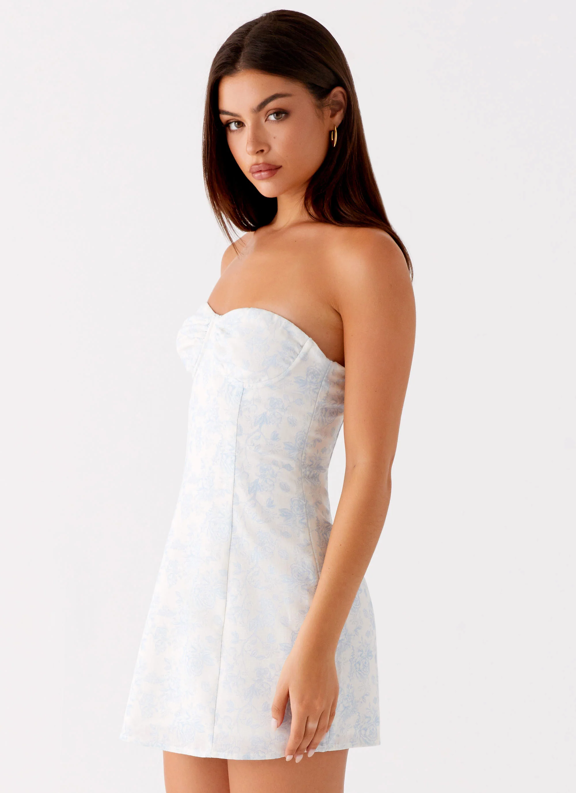 Dollie Mini Dress - Blue Floral - Image 3