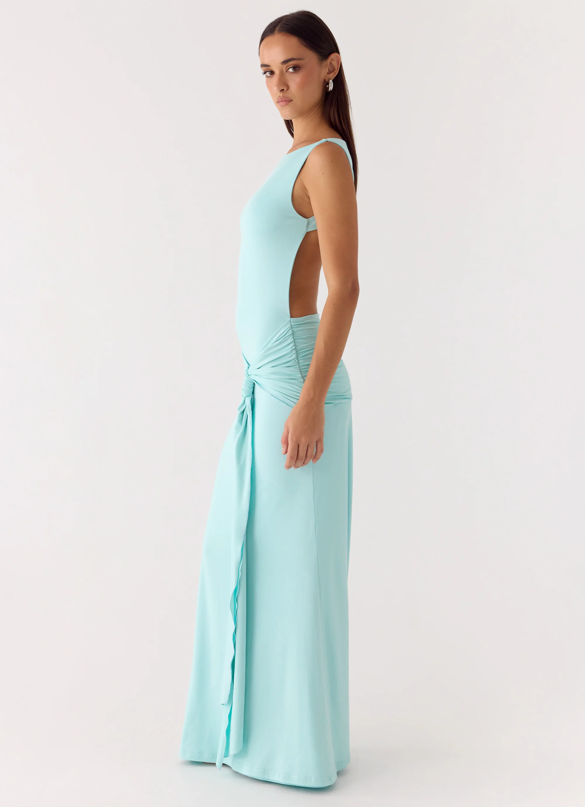 Fault Line Maxi Dress - Aqua - Image 2