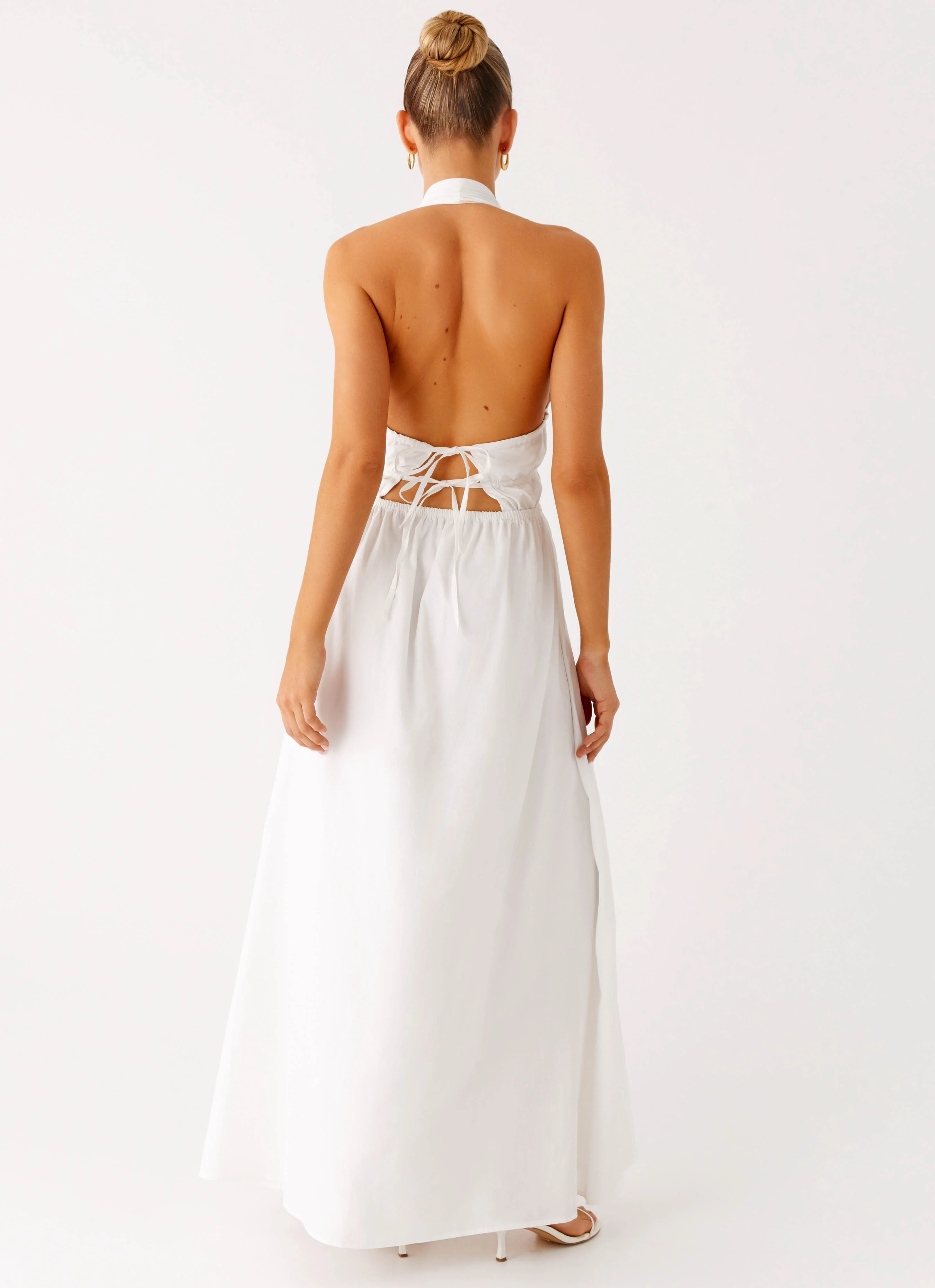 Figaro Halter Maxi Dress - White - Image 4