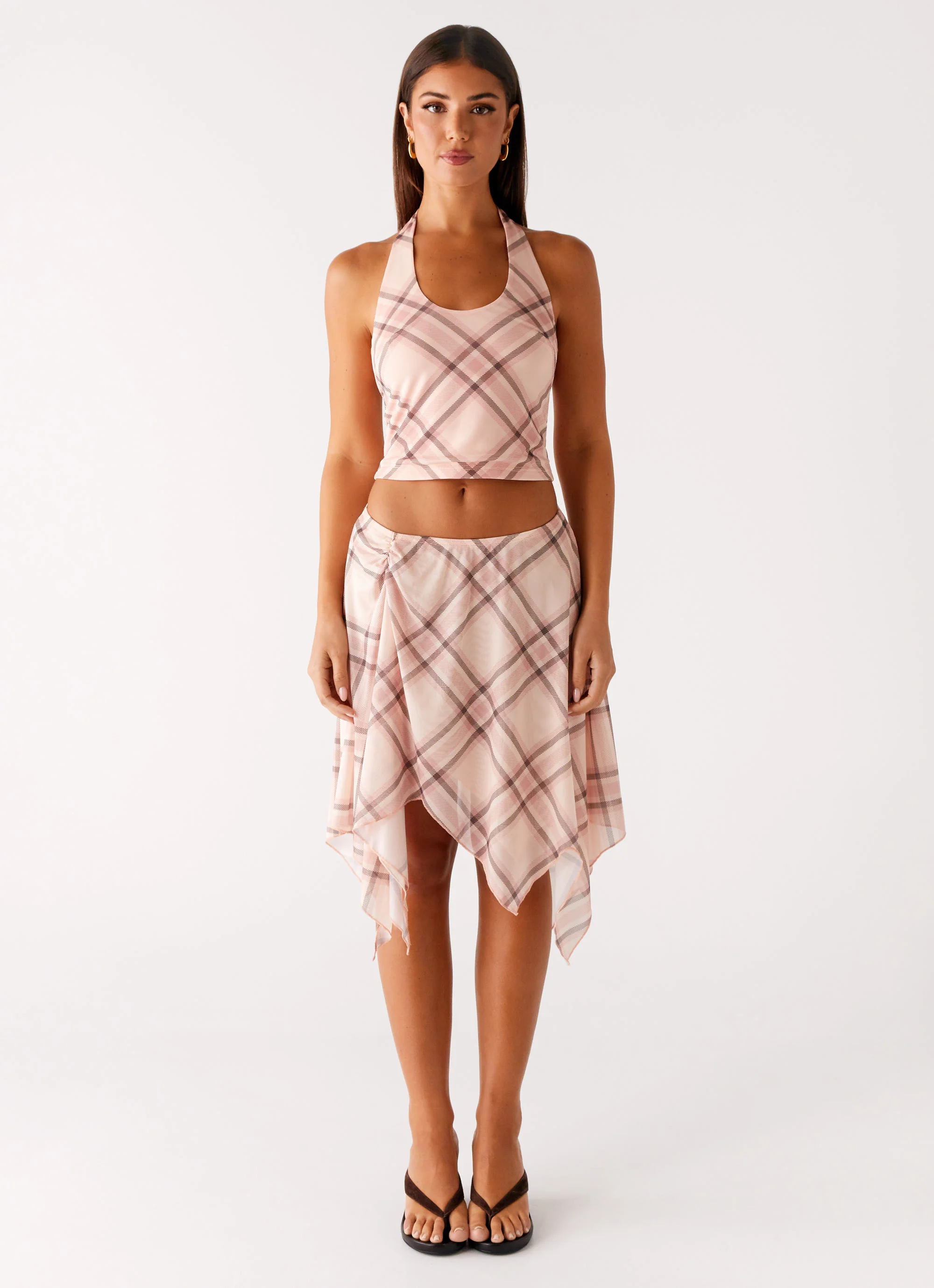 Fit Check Halter Top - Pink Check - Image 4