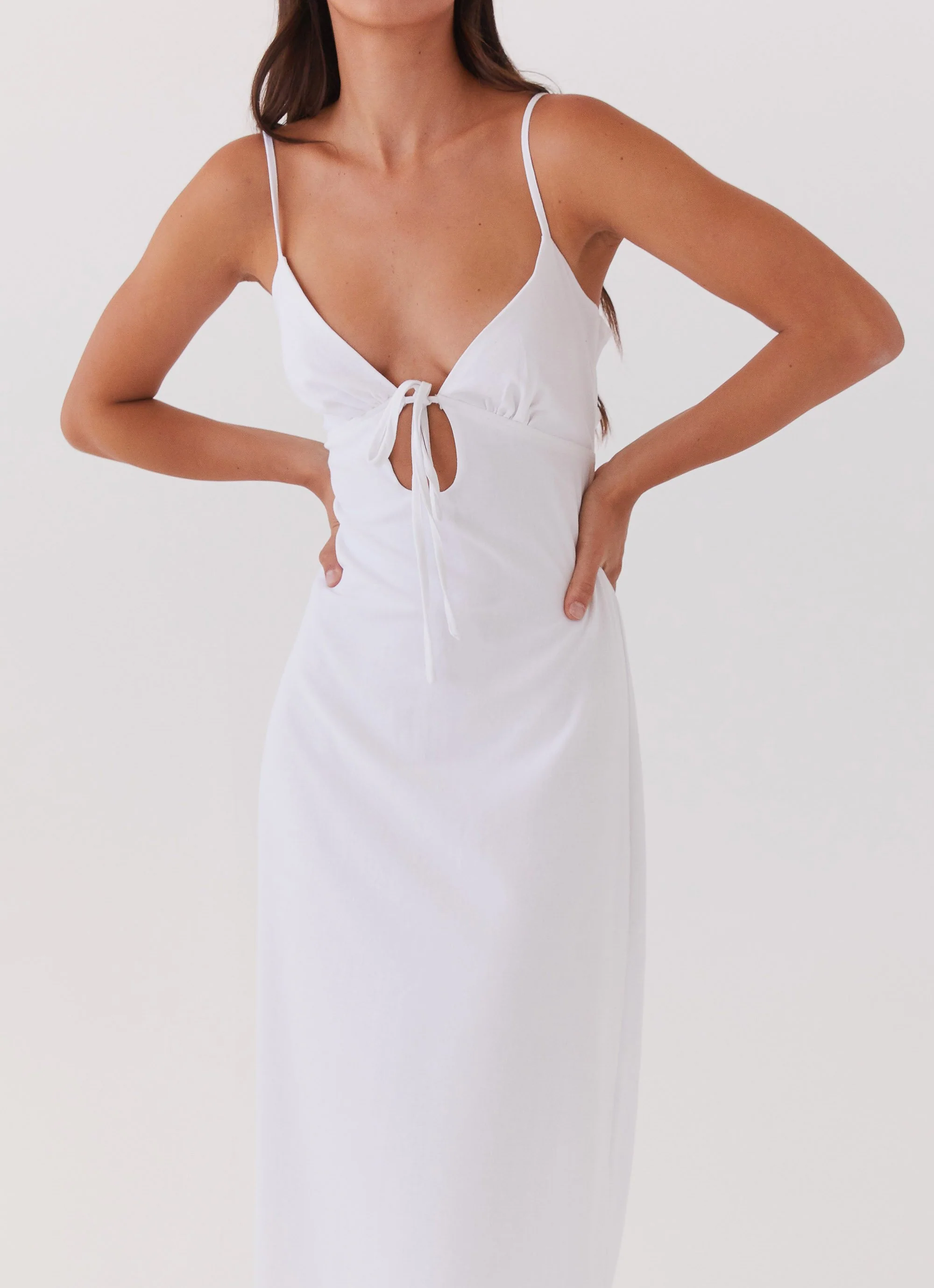 Flora Linen Maxi Dress - White - Image 6