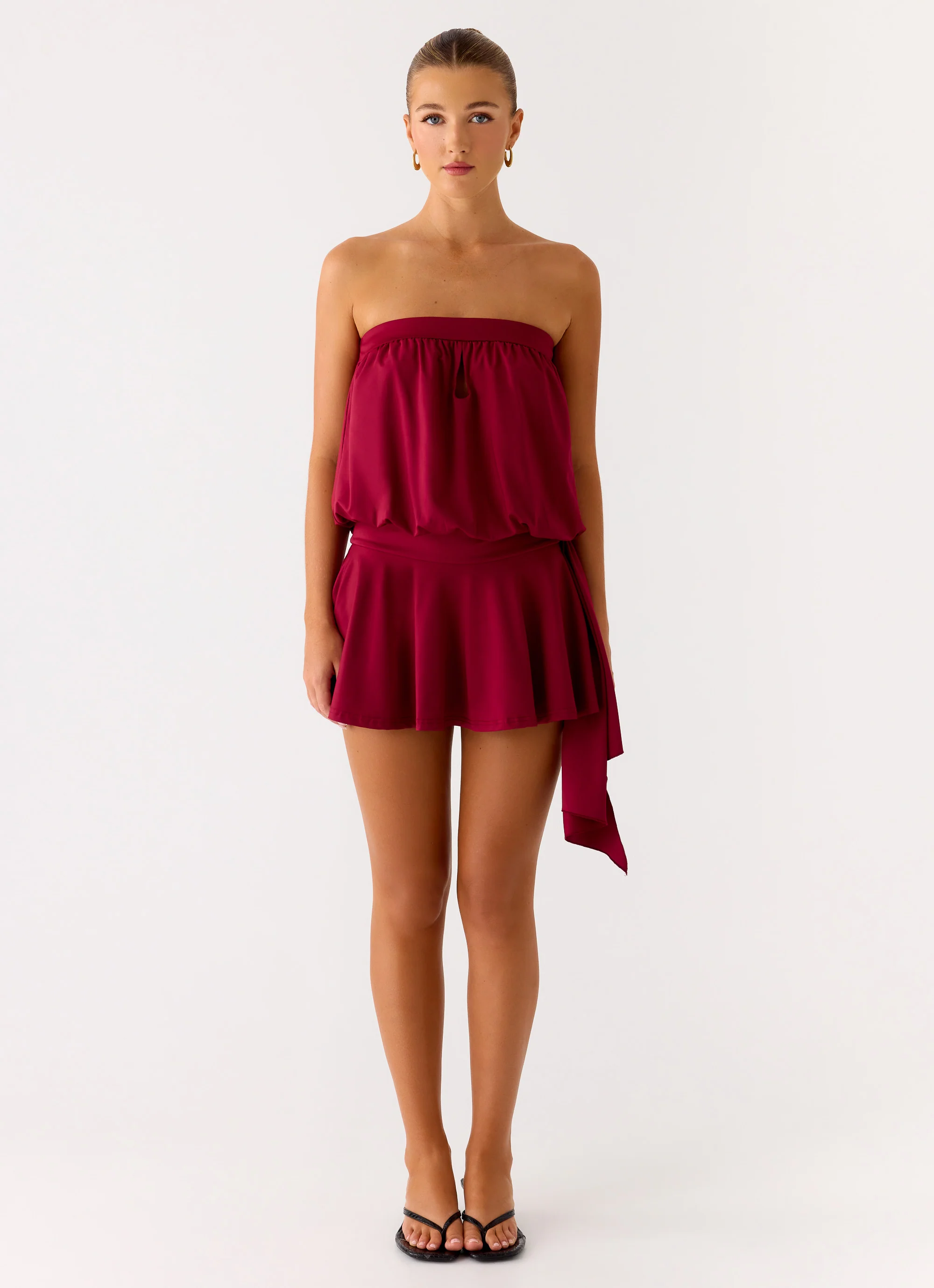 Forever Young Mini Dress - Dark Cherry - Image 4