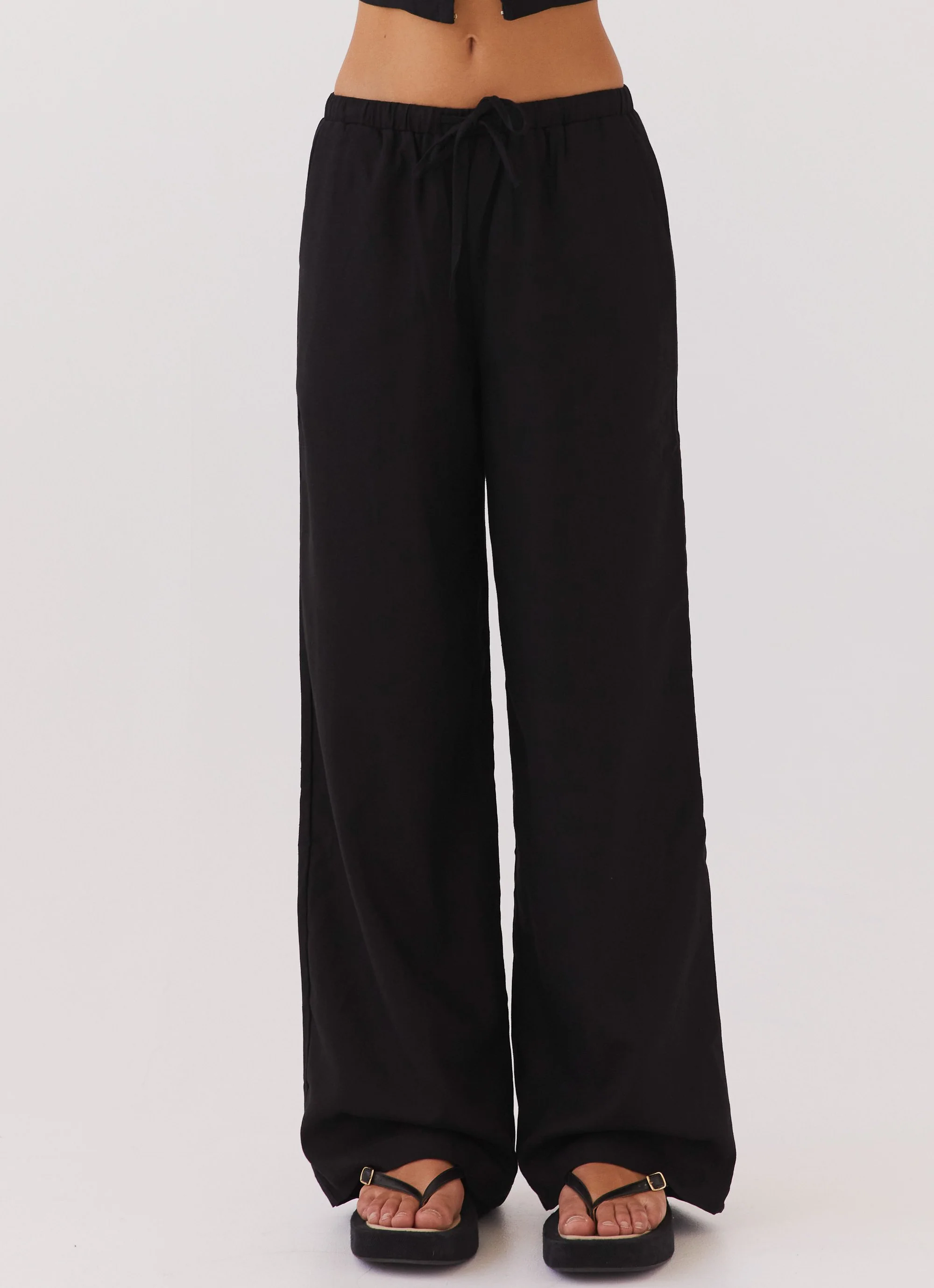 Fresh Face Linen Pants - Black - Image 2