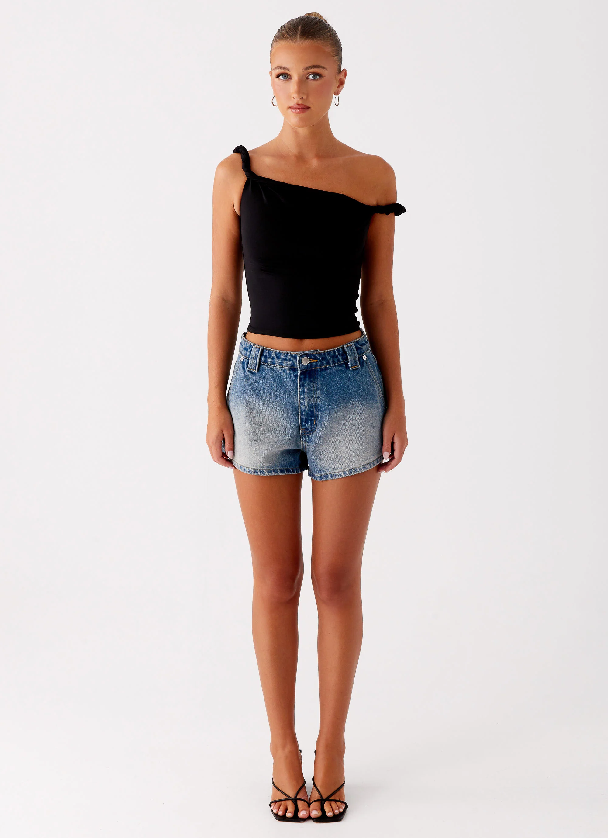 Frida Denim Shorts - Vintage Wash Blue - Image 2