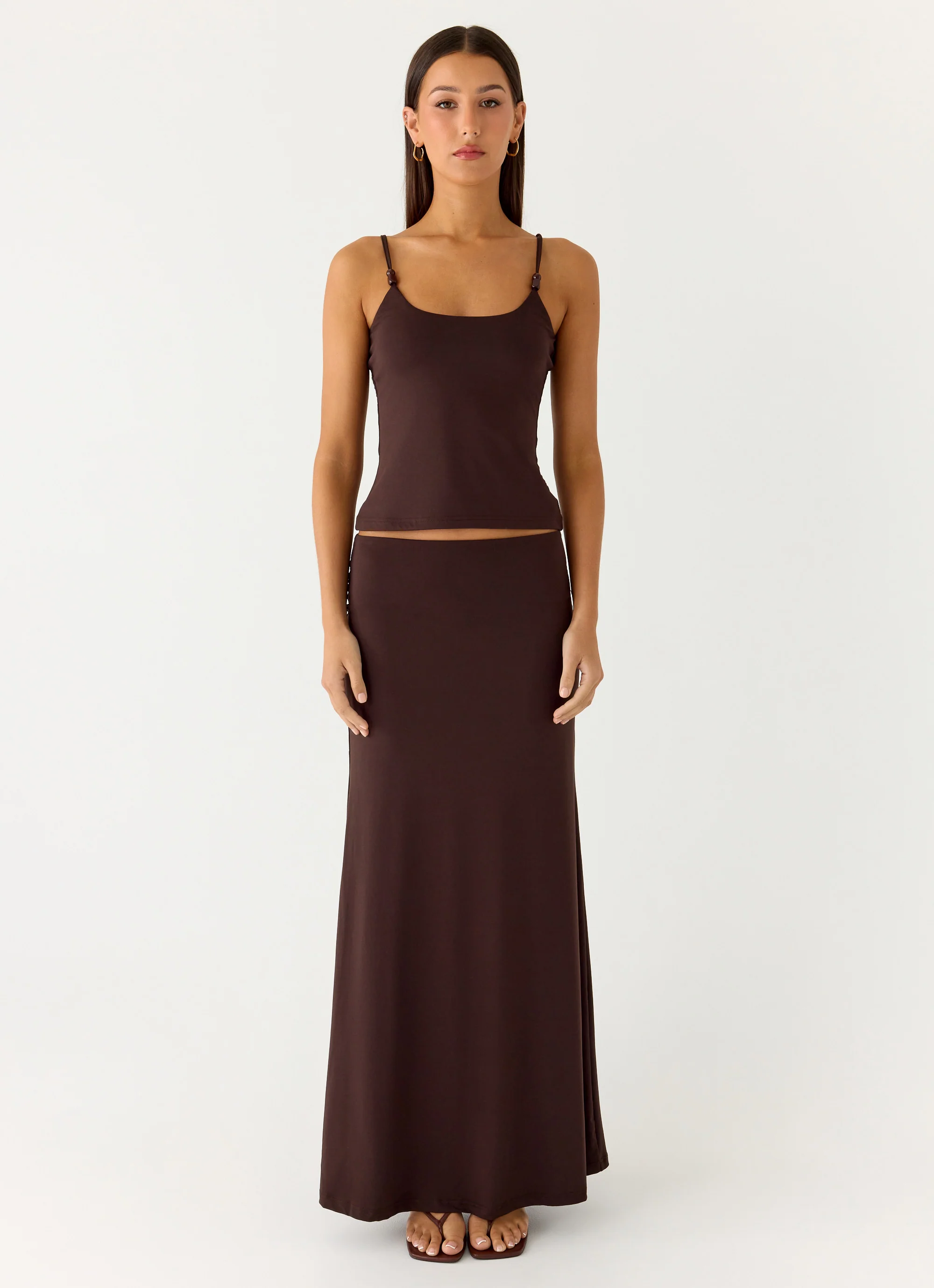 Garrix Bead Cami Top - Chocolate - Image 2