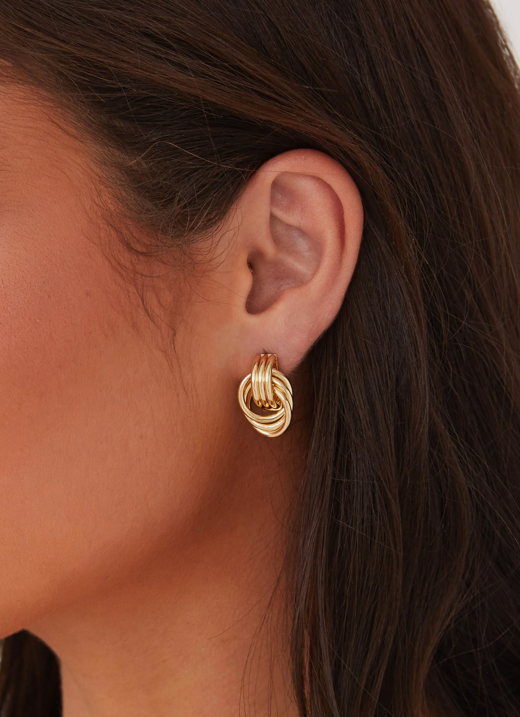 Gracia Knot Earrings - Gold - Image 3