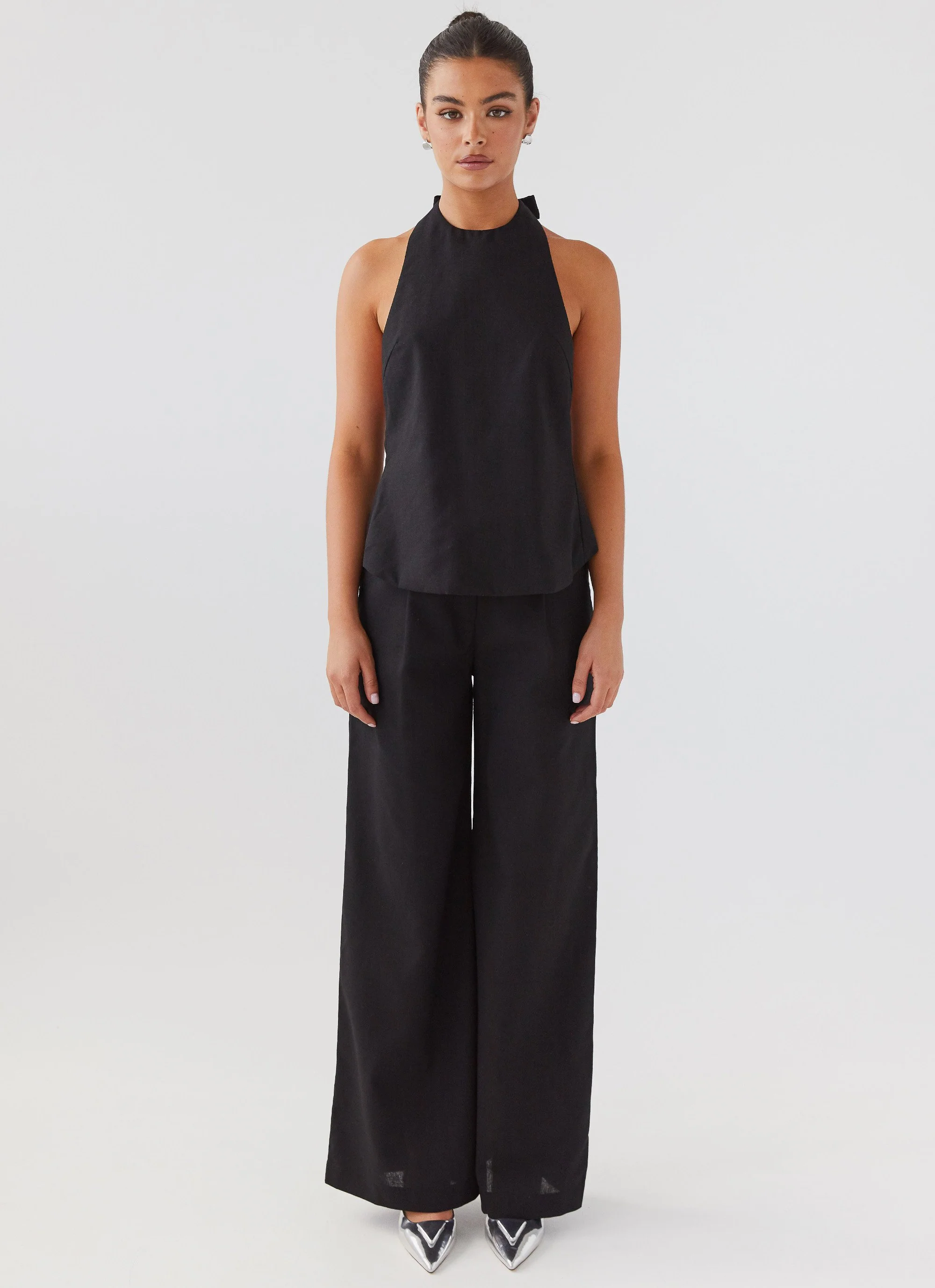 Heatwave Linen Apron Top - Black - Image 3