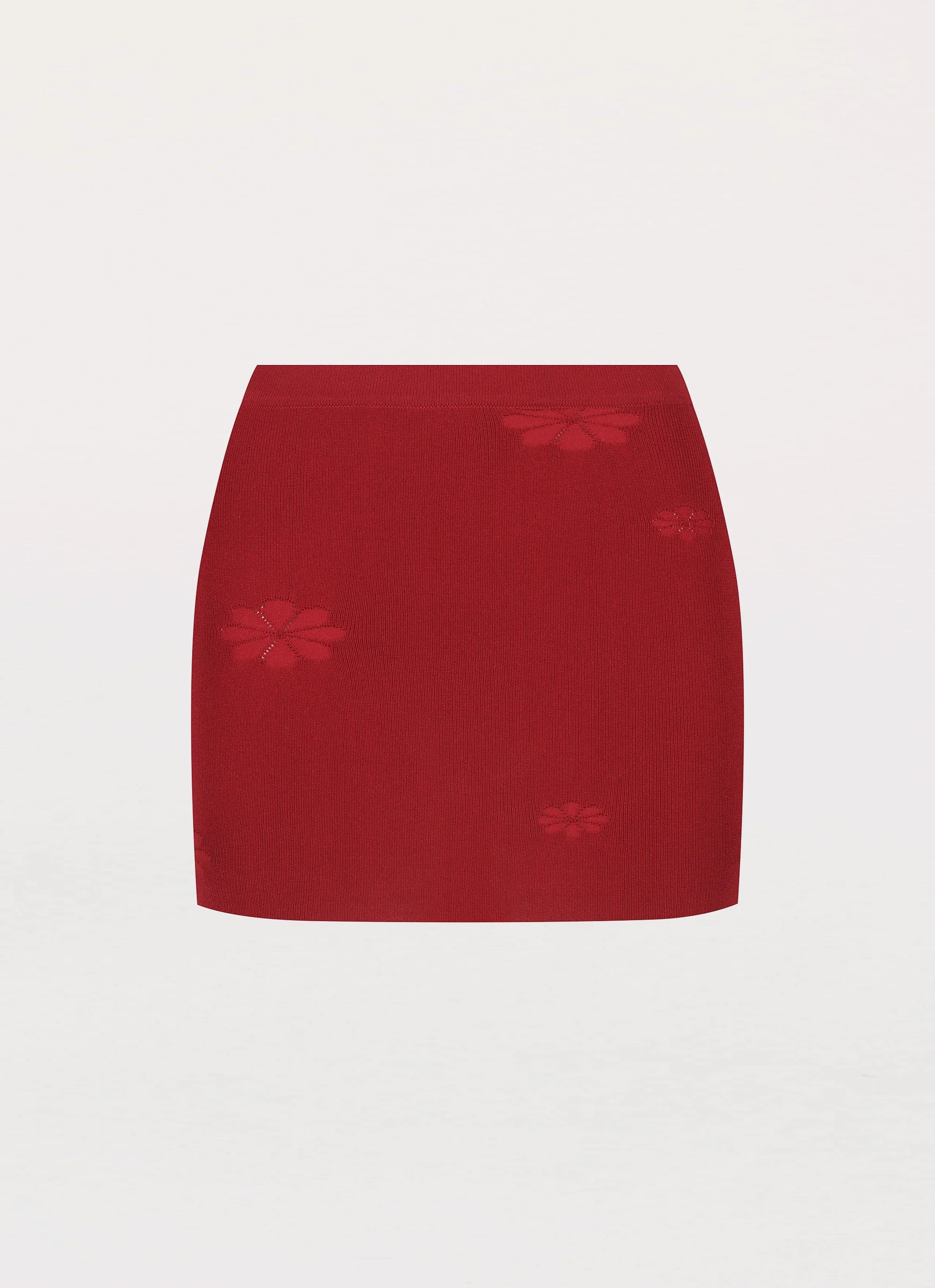 Holly Knit Mini Skirt - Rouge Red - Image 3