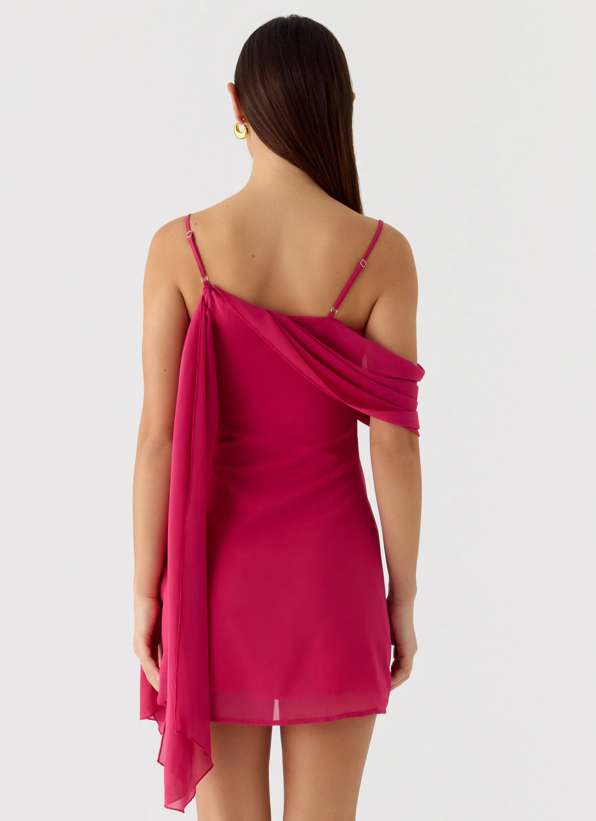 In Your Place Mini Dress - Fuchsia - Image 3