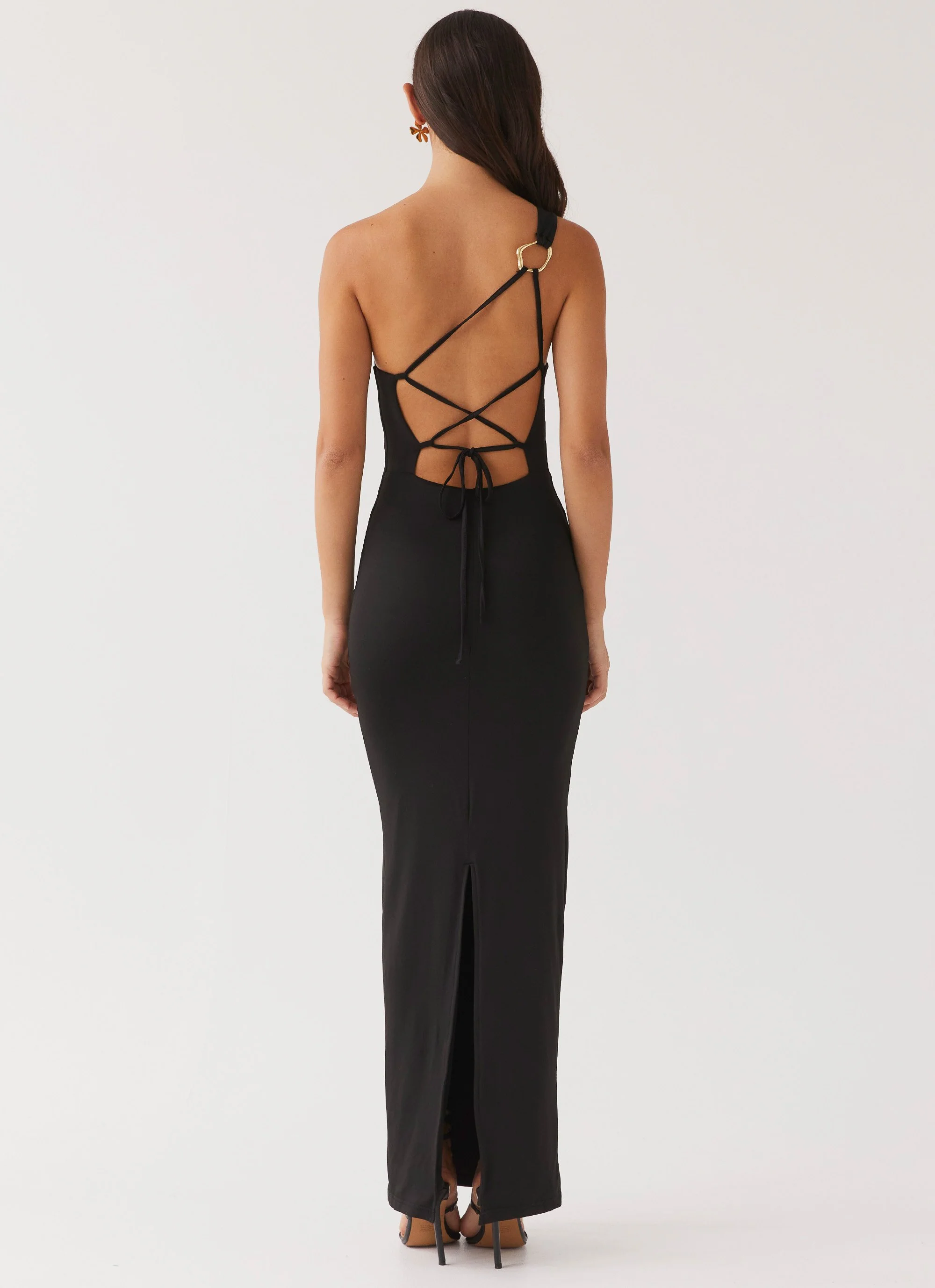 Iris Backless Maxi Dress - Black - Image 6
