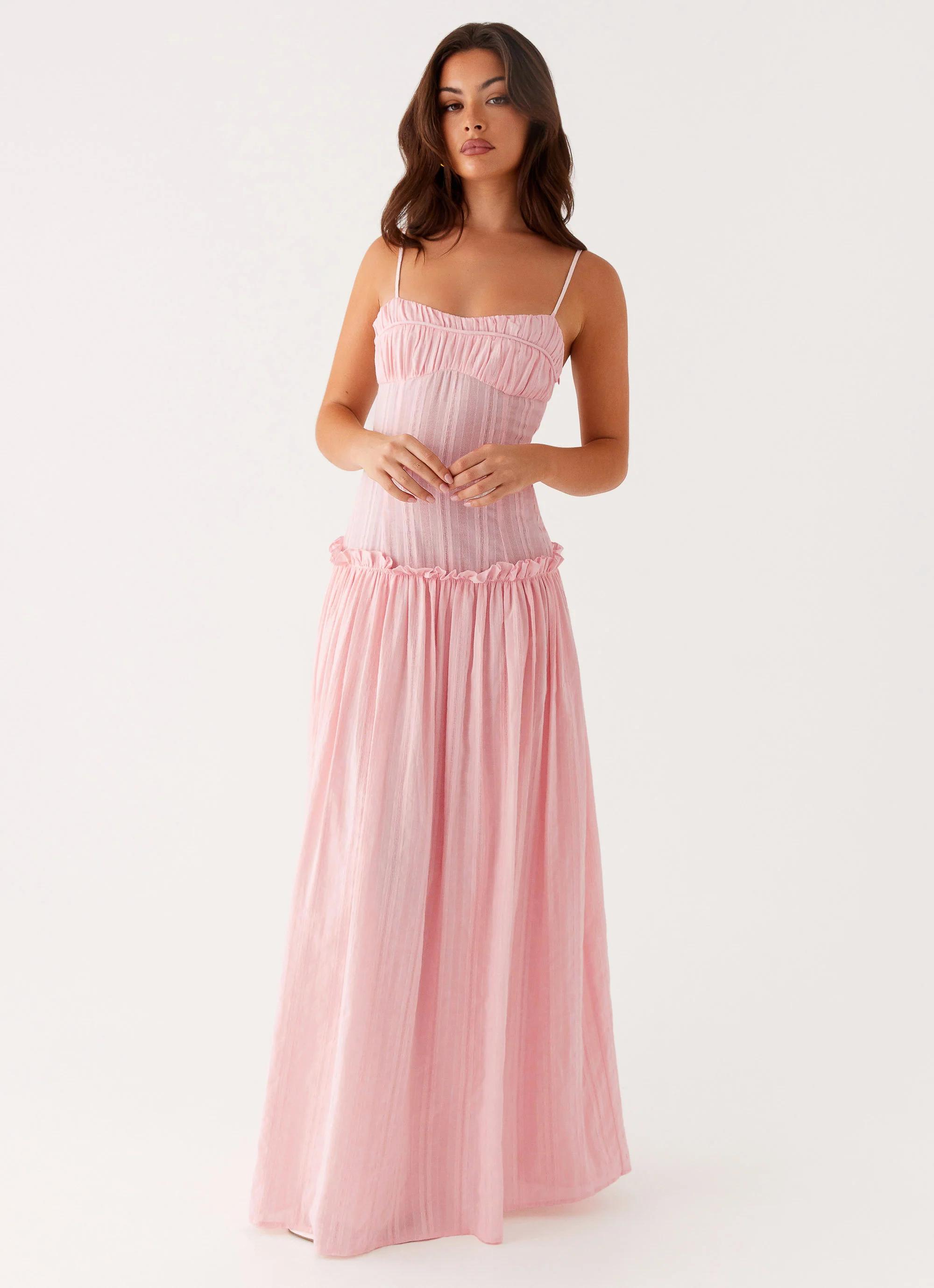 Jacinda Drop Waist Maxi Dress - Pink - Image 5