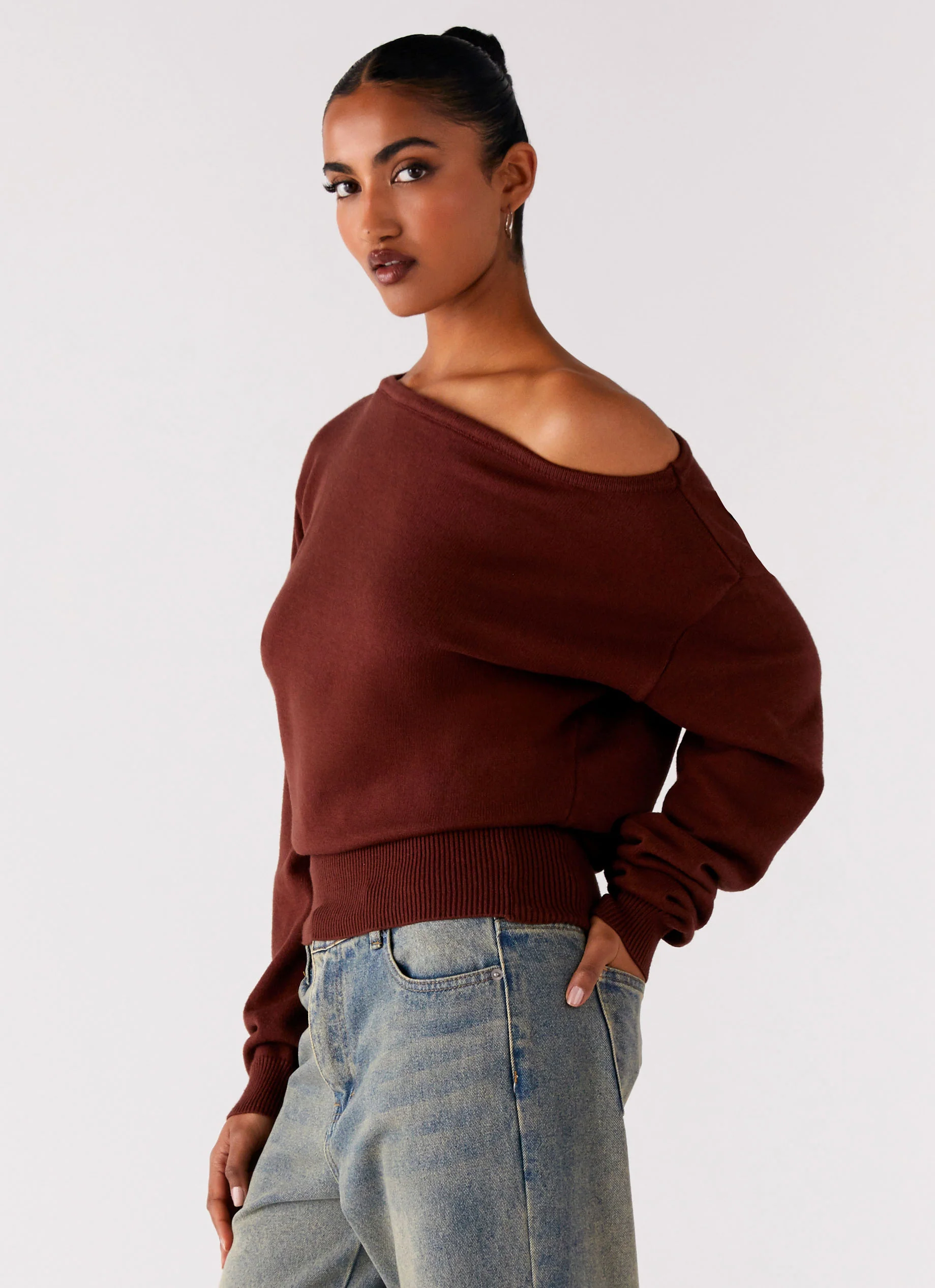 Jaelin Asymmetric Top - Chocolate - Image 2