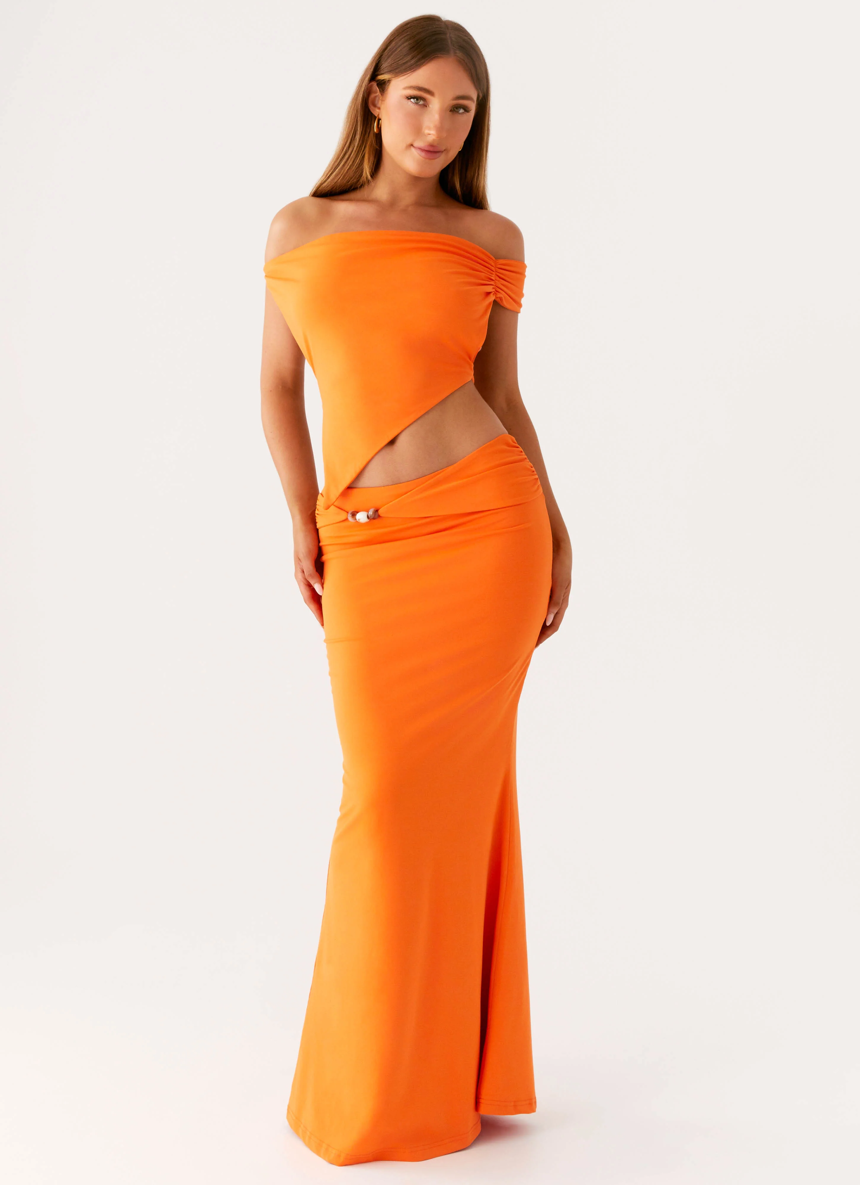 Kamara Off Shoulder Top - Orange - Image 4