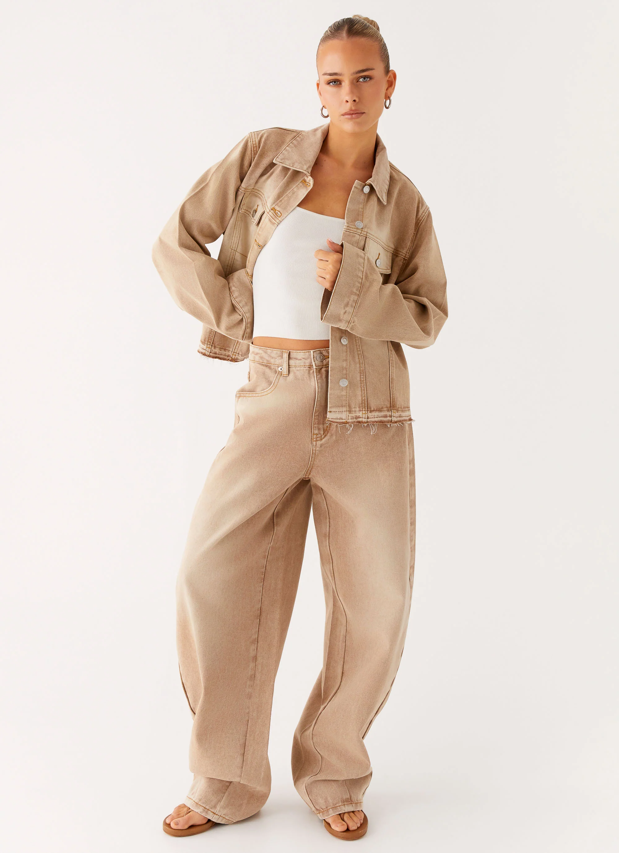 Khalil Baggy Jeans - Tan - Image 5