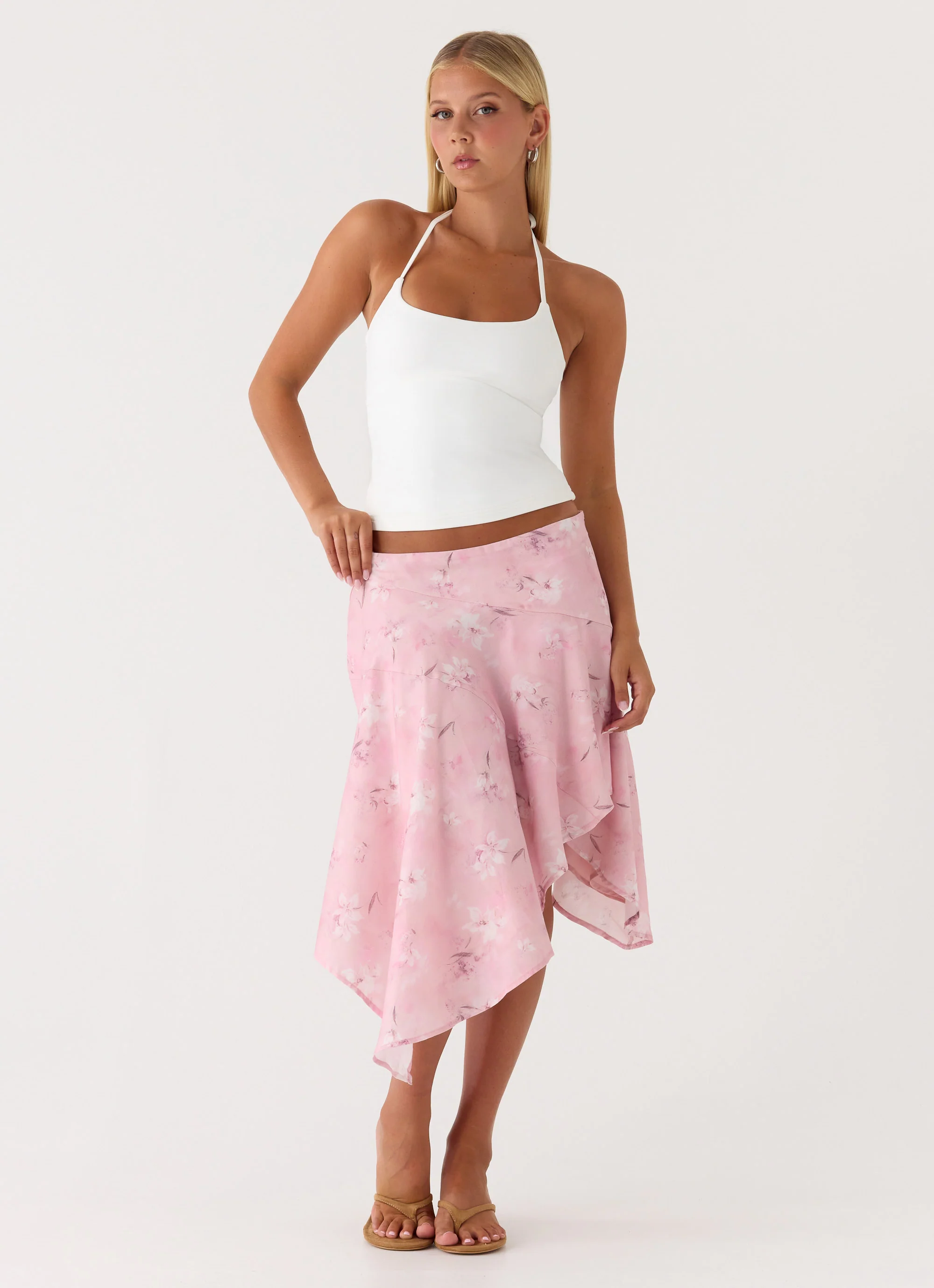 Kia Low Rise Asymmetrical Midi Skirt - Vintage Floral - Image 6