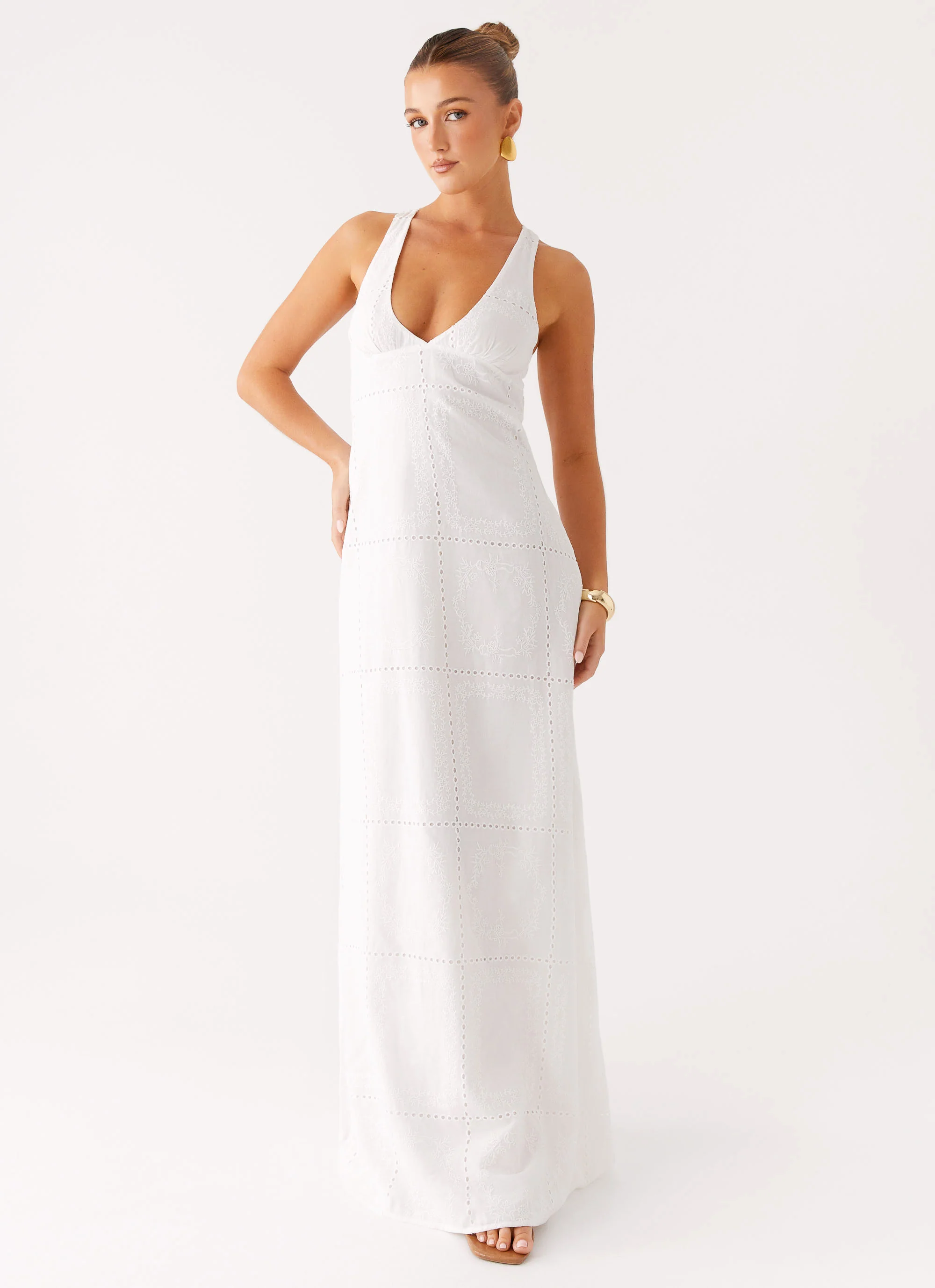 Kiana Halter Maxi Dress - White - Image 3