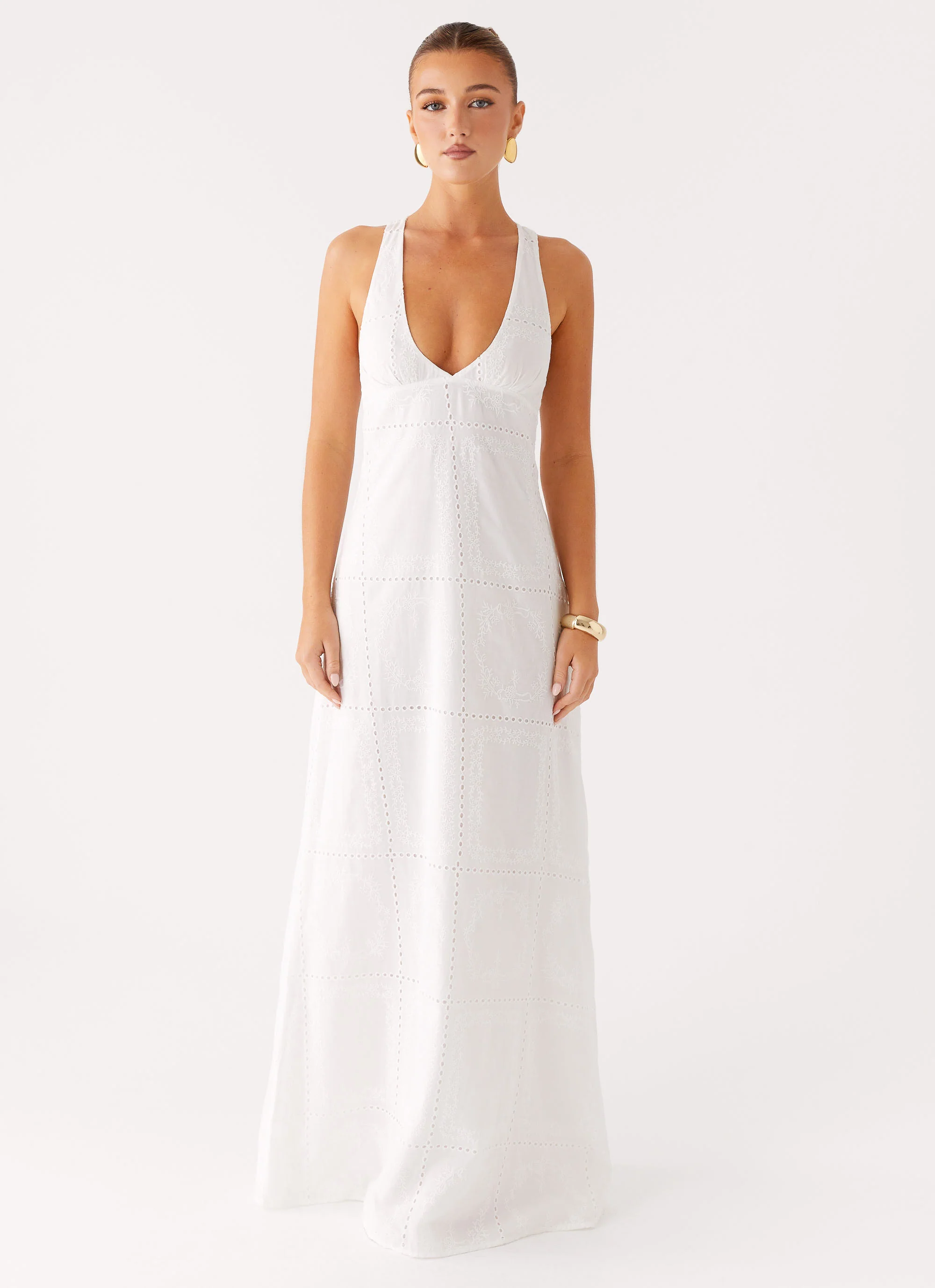 Kiana Halter Maxi Dress - White - Image 6