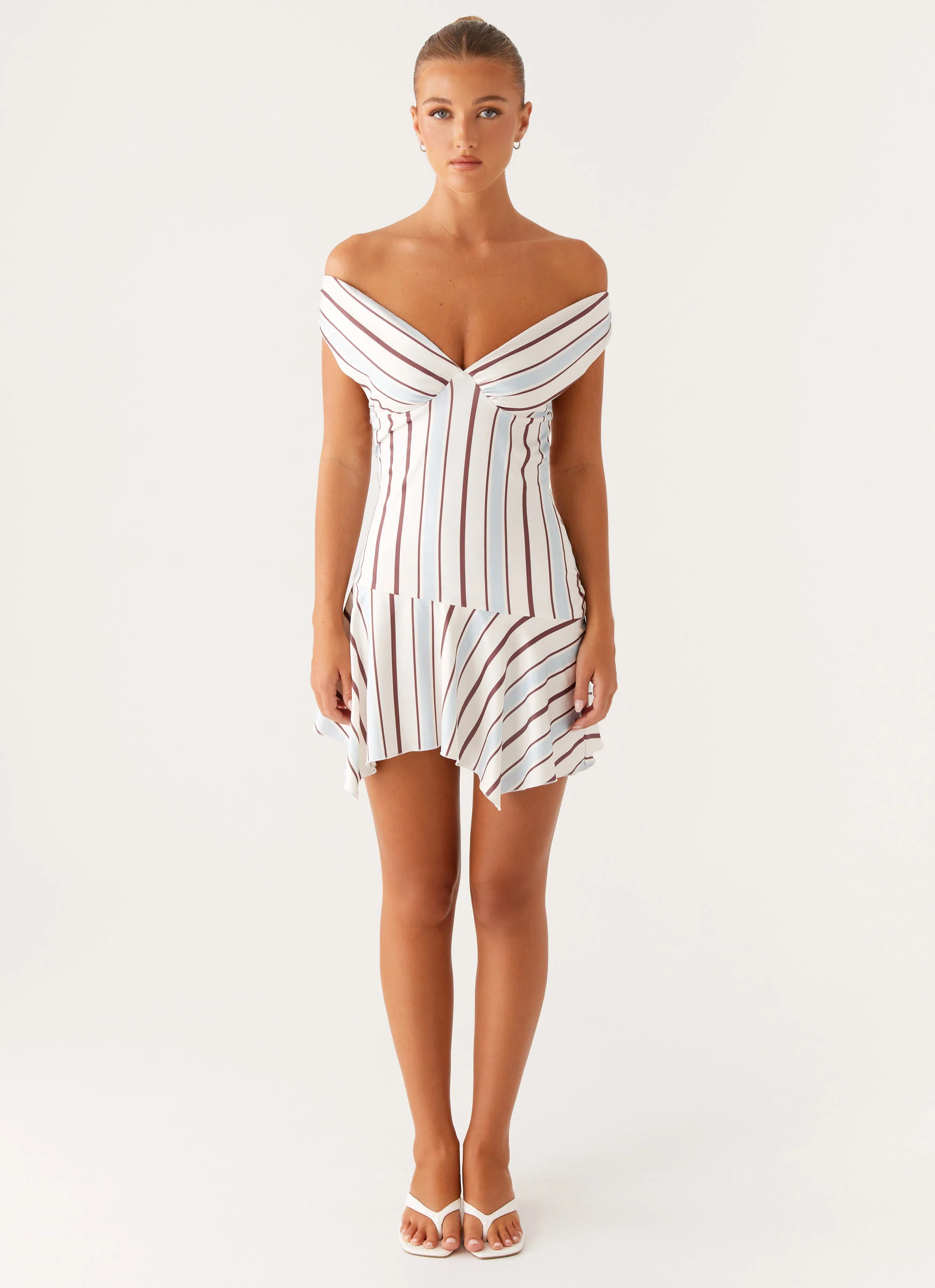Kirby Mini Dress - Blue Stripe - Image 2