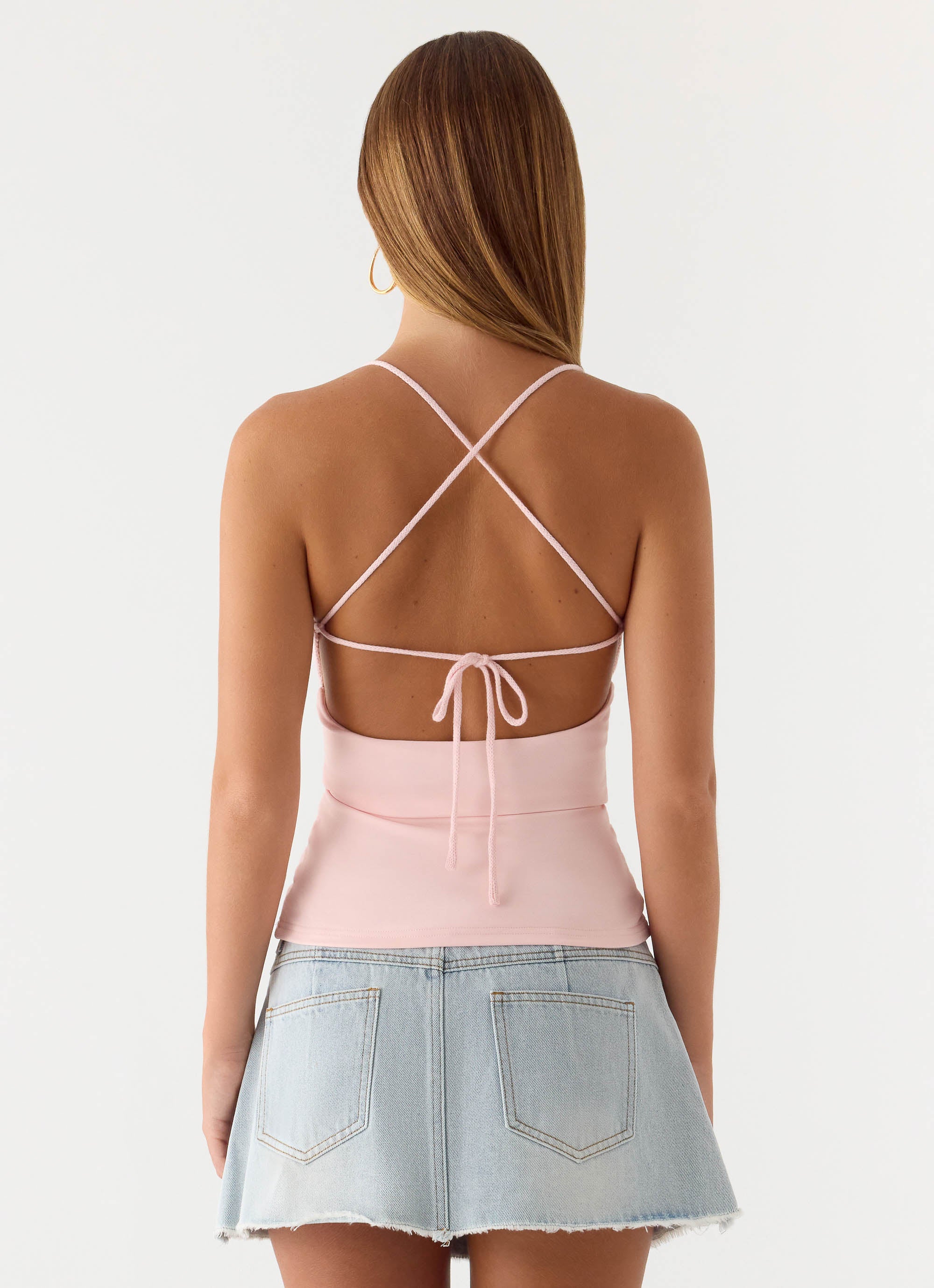 Leon Distressed Denim Mini Skirt - Light Blue Wash - Image 2