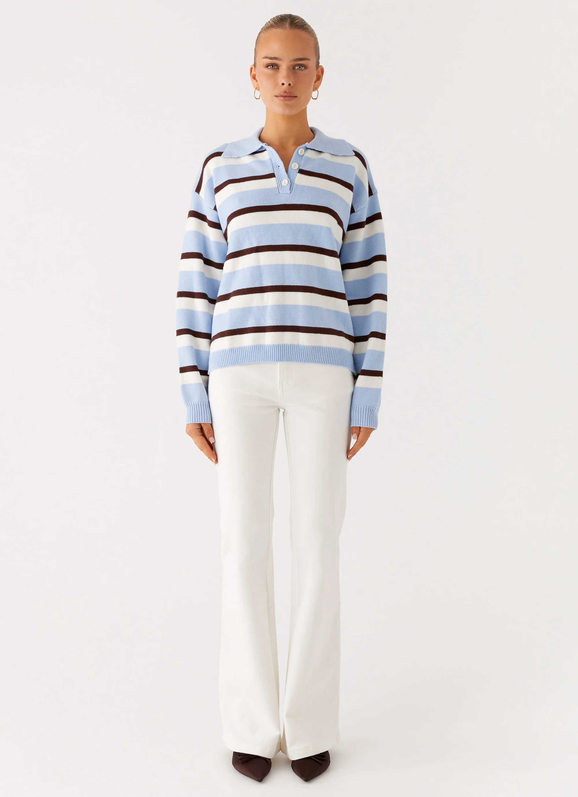 Liana Striped Polo - Blue Stripe - Image 4