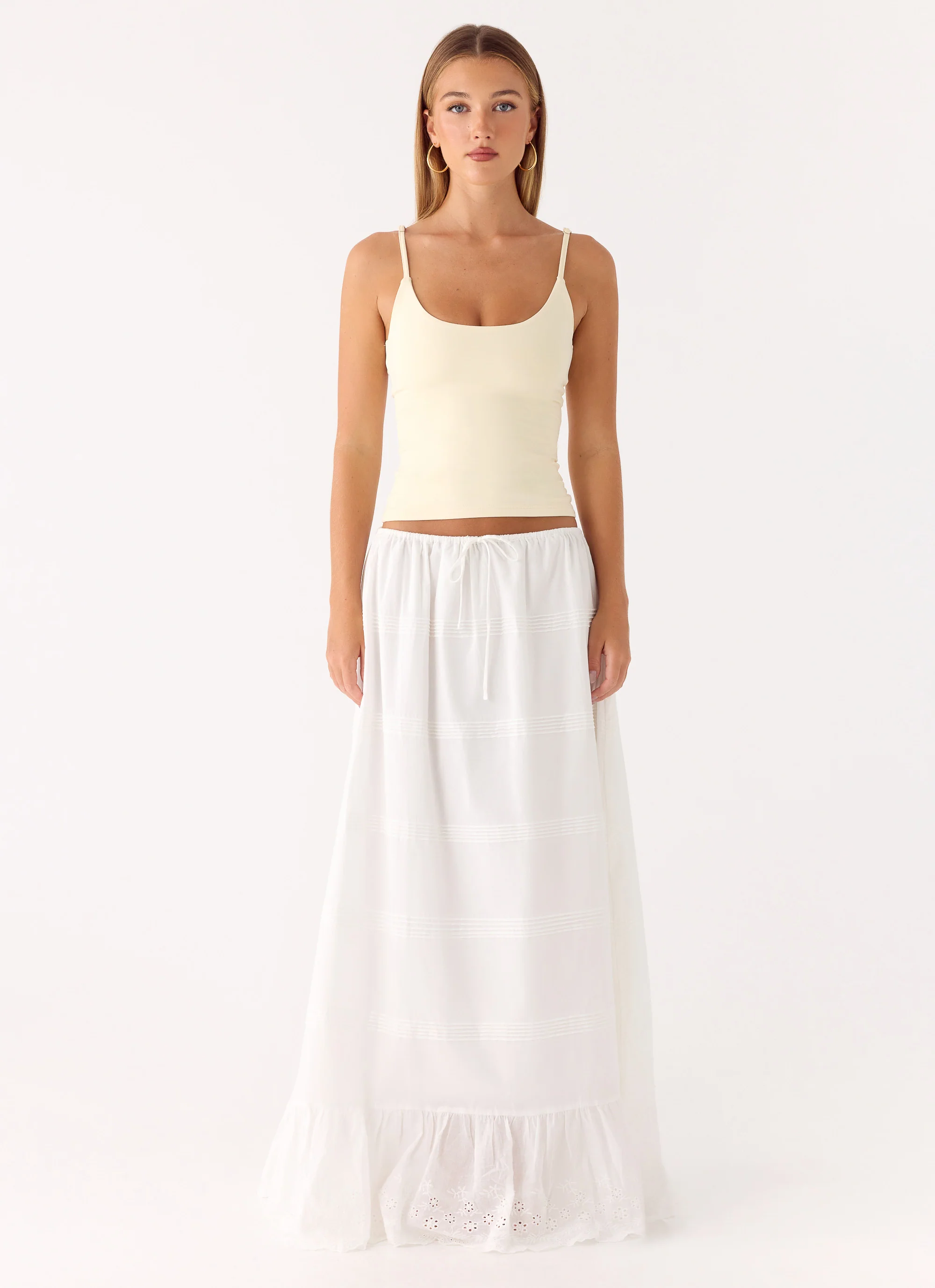 Lior Cotton Maxi Skirt - White - Image 5