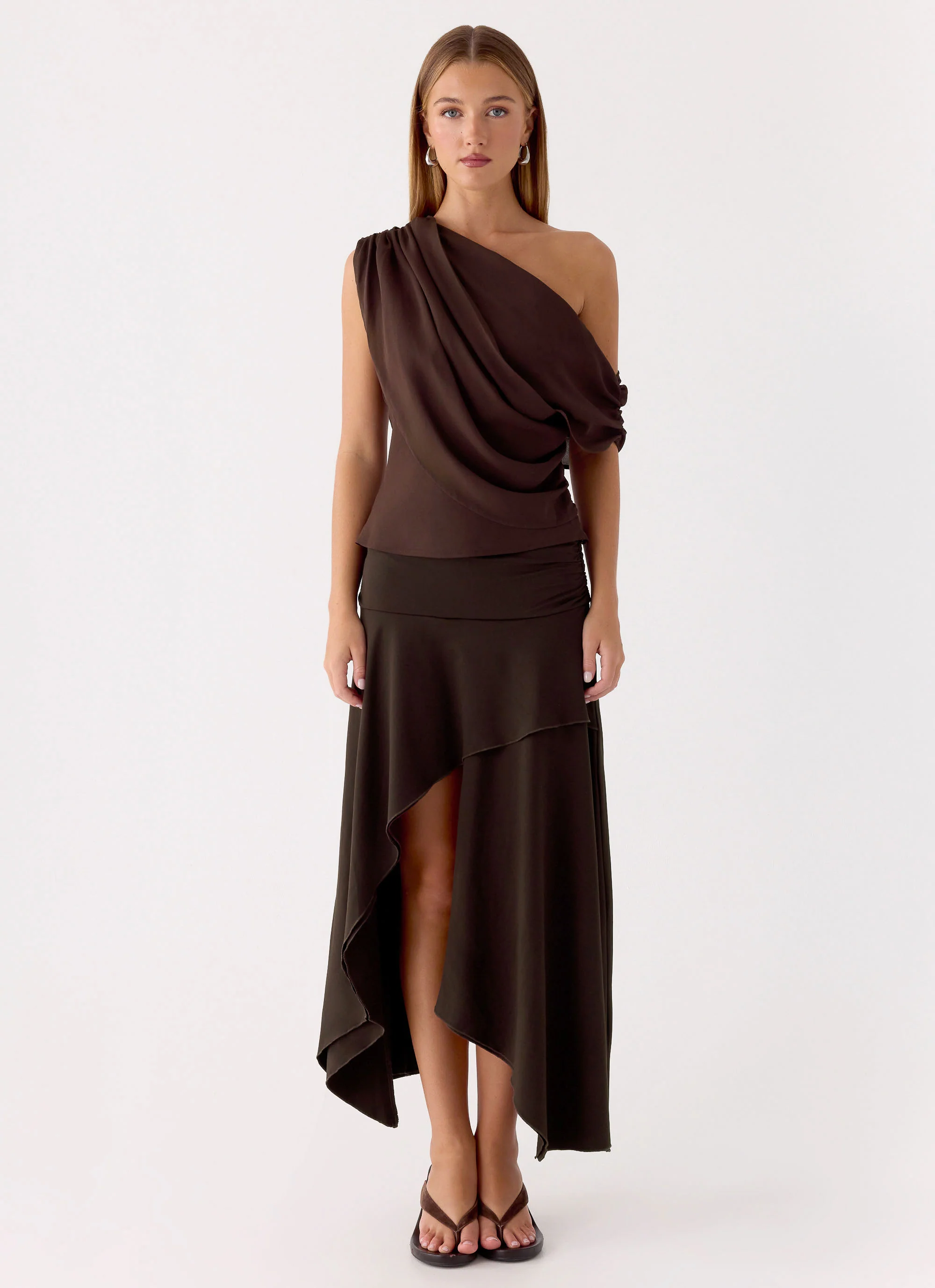Lycia Midi Skirt - Chocolate - Image 9