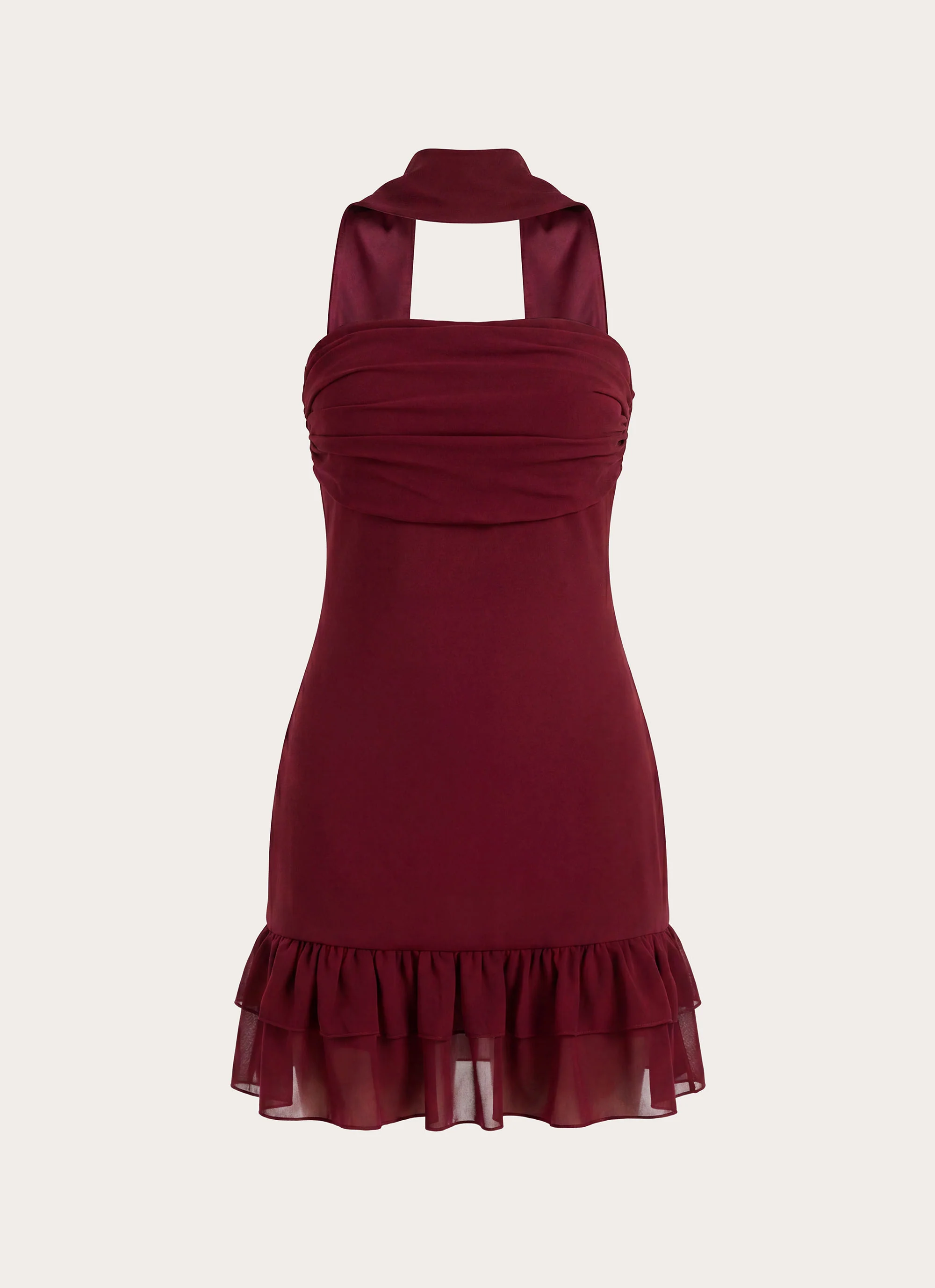 Manon Scarf Mini Dress - Deep Red - Image 2