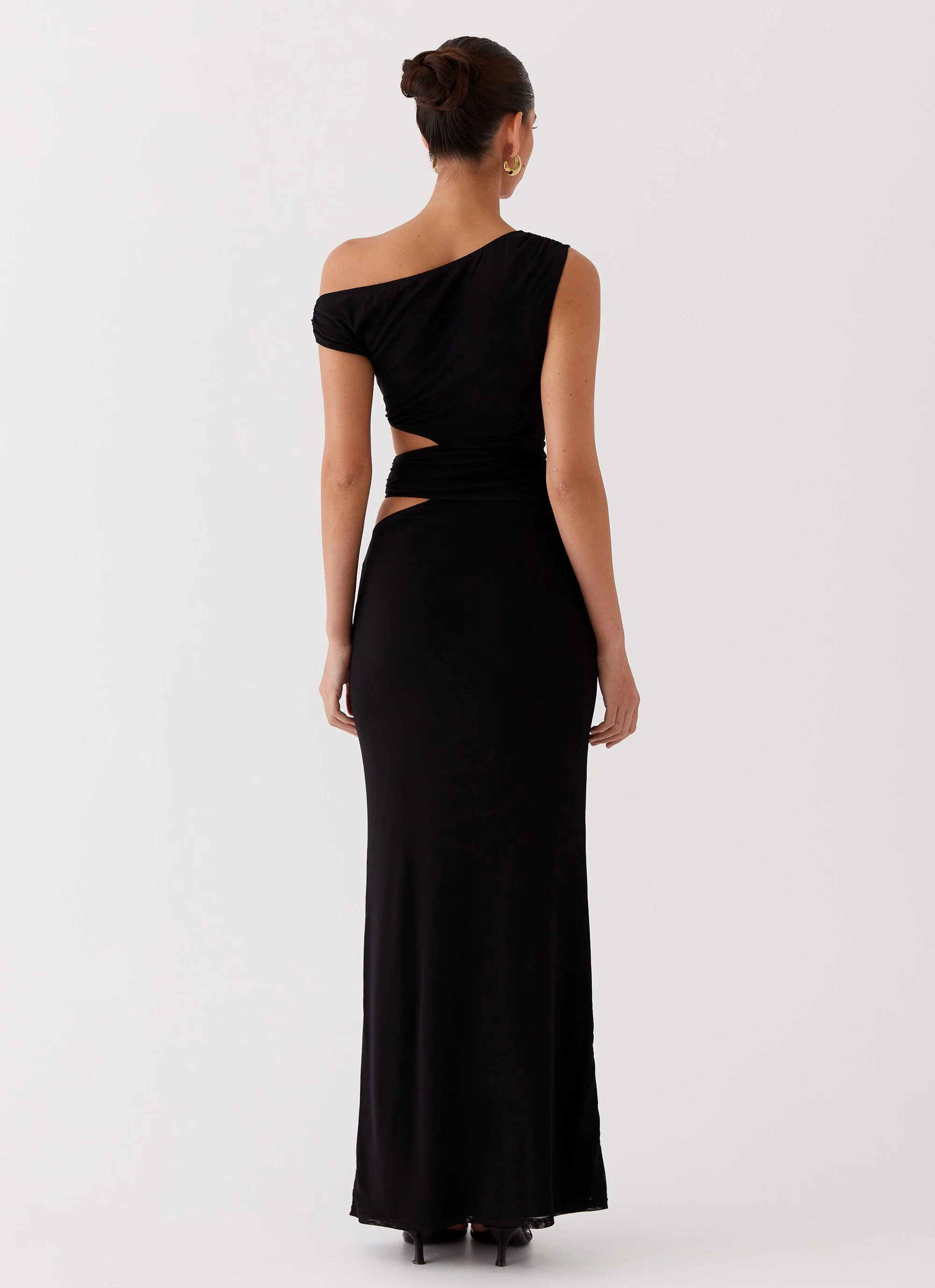 Margot One Shoulder Maxi Dress - Black - Image 3