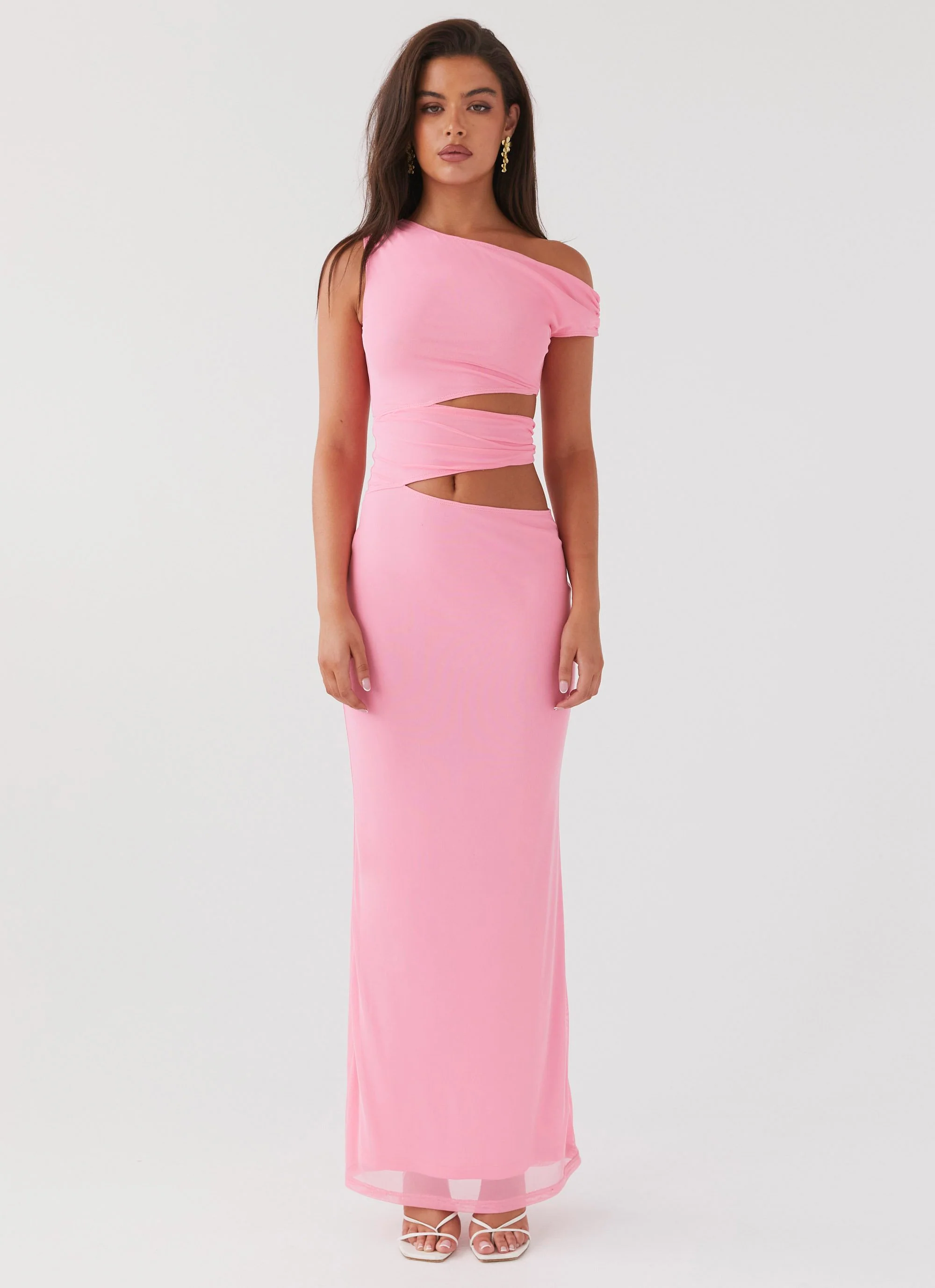Margot One Shoulder Maxi Dress - Candy - Image 4