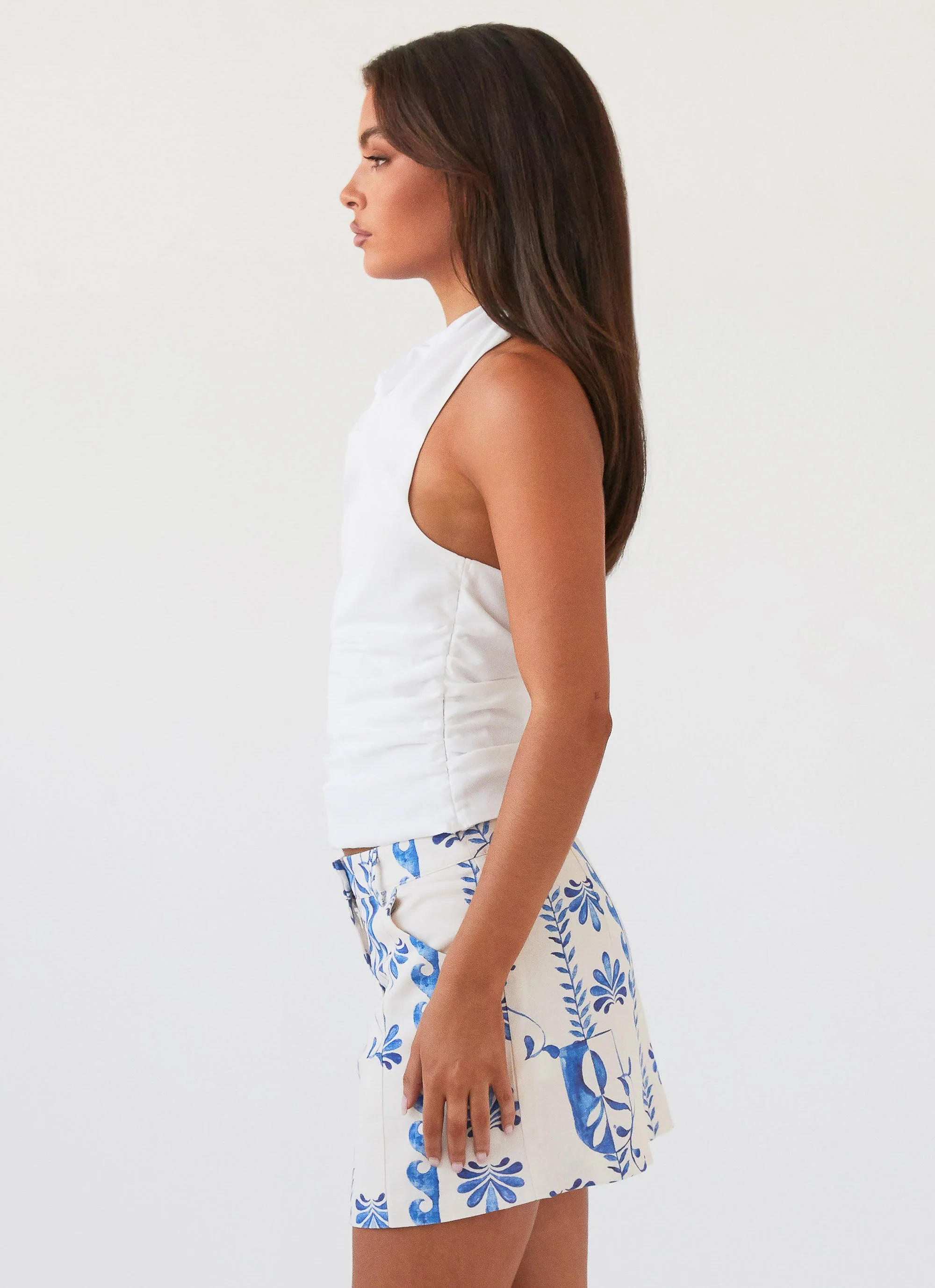 Marissa Linen Mini Skirt - Floral Wave - Image 3
